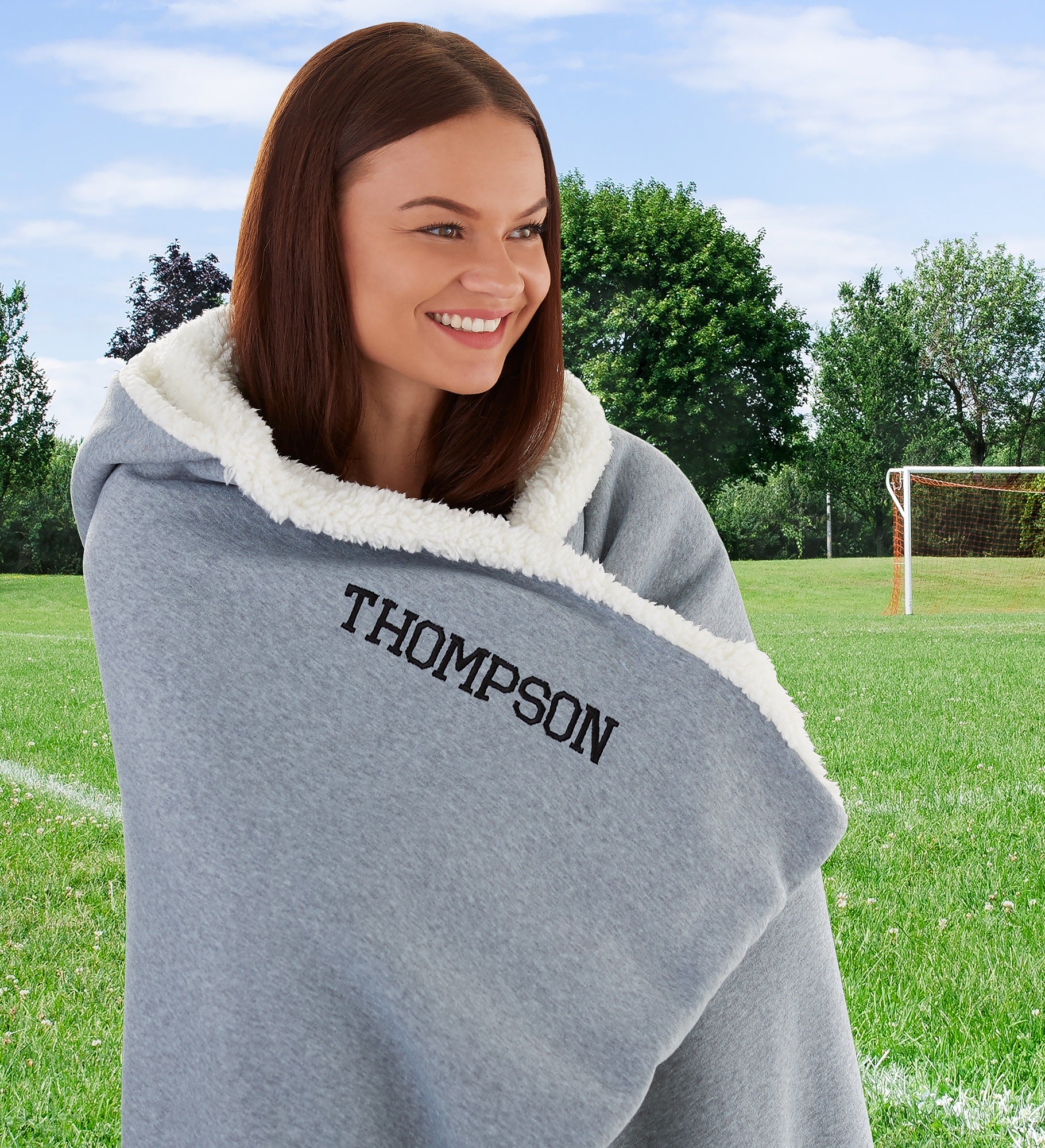 Personalized Outdoor Hooded Sweatshirt Blanket