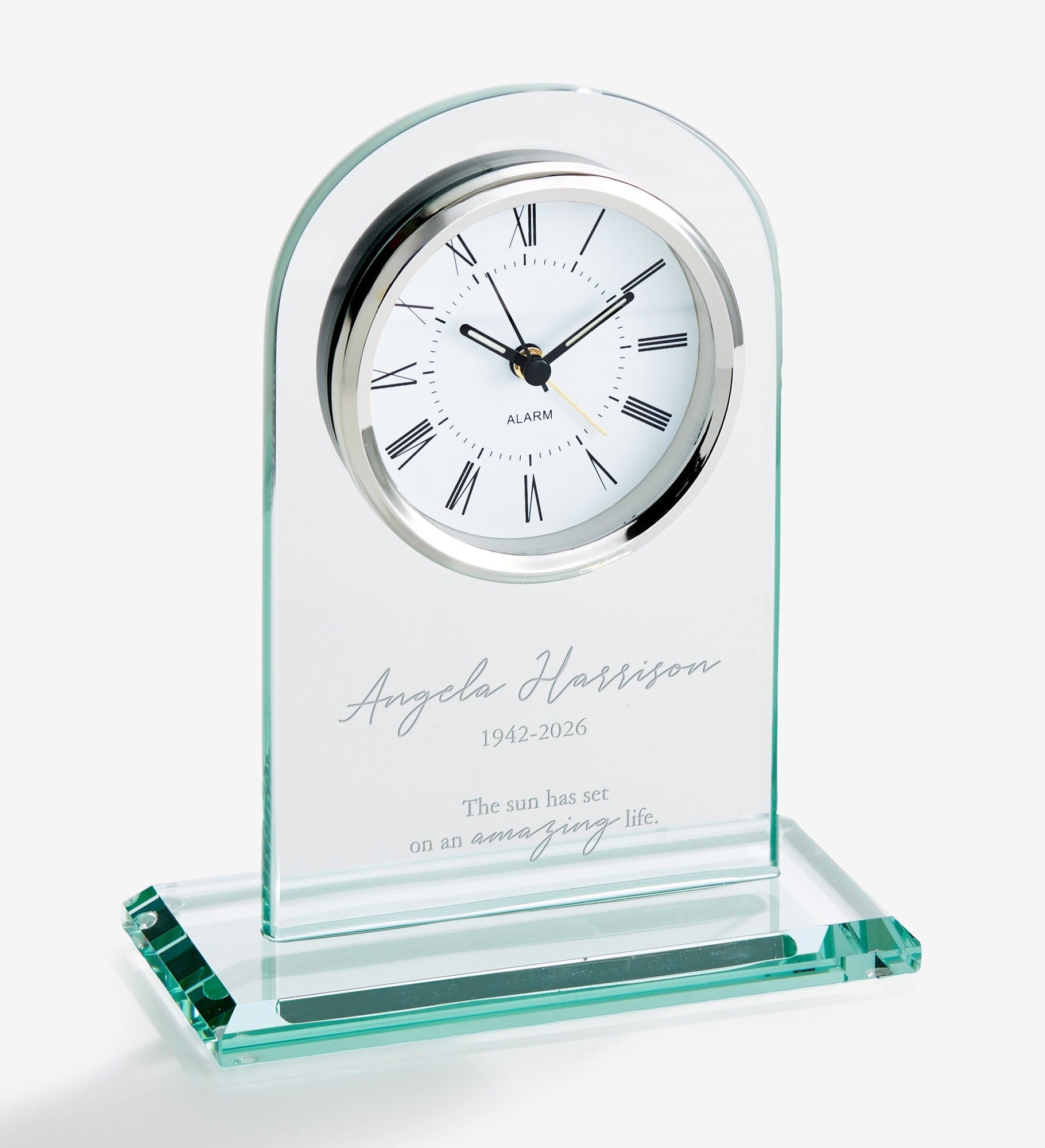 In Memory Engraved Glass Clock