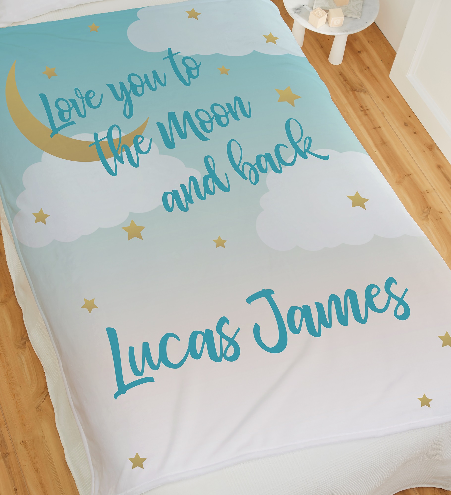 Beyond The Moon Personalized Baby Blanket