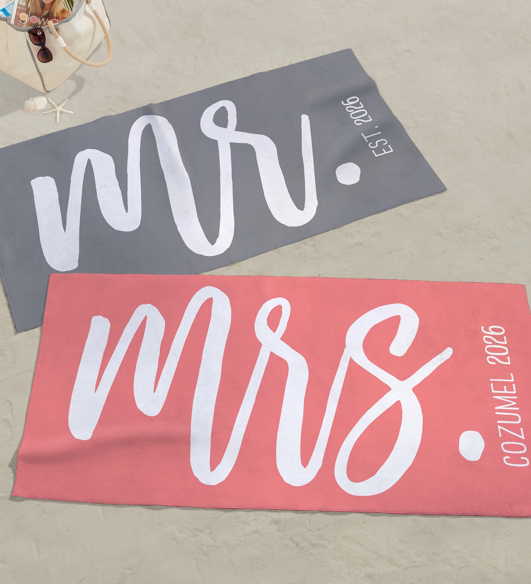 Mr. & Mrs. Personalized Beach Towel