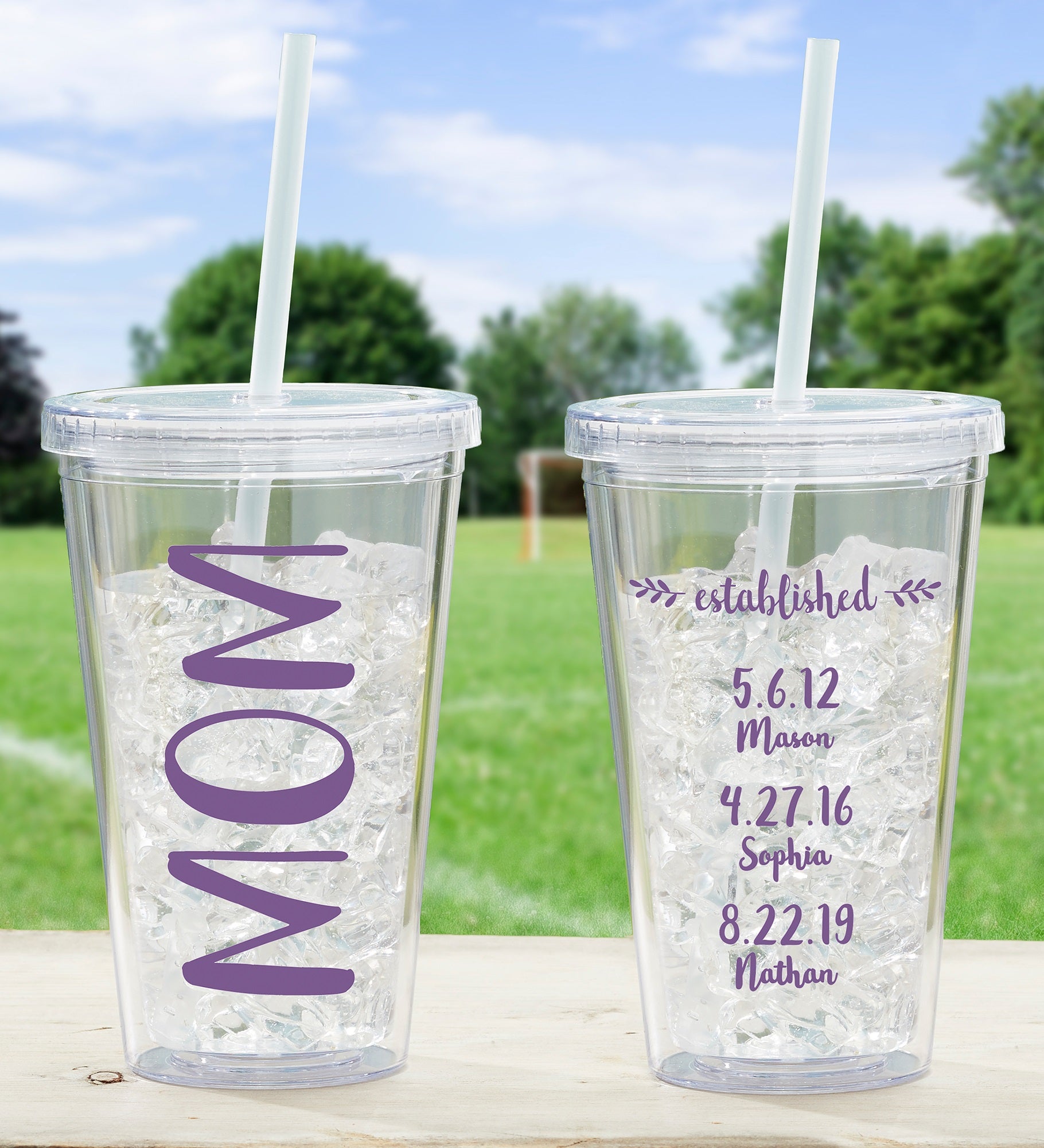 Established Mom Personalized 17 oz. Acrylic Insulated Tumbler