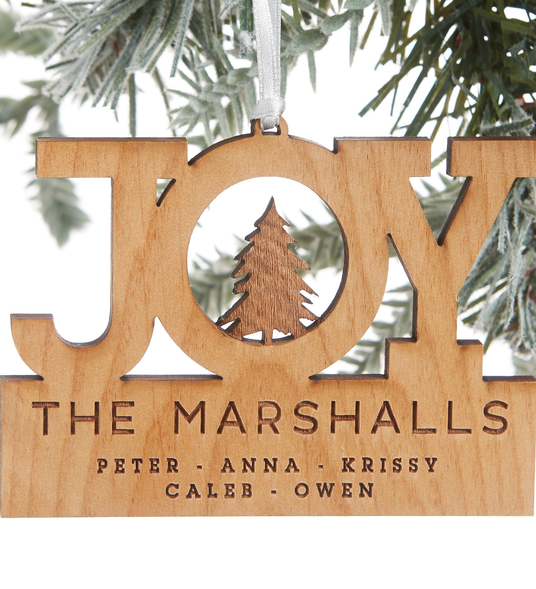 Family Joy Personalized Wood Ornament