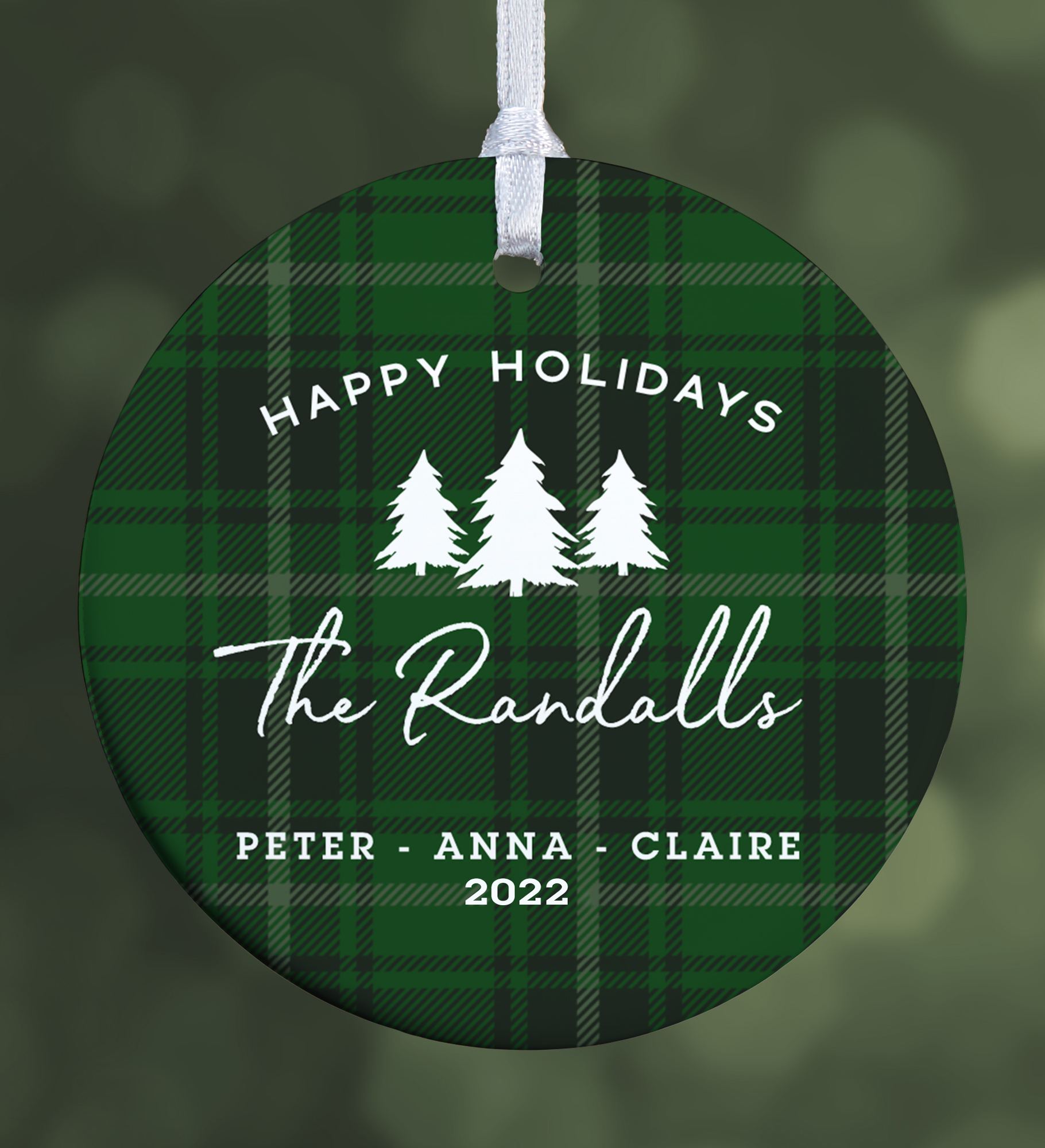 Christmas Plaid Personalized Ornament