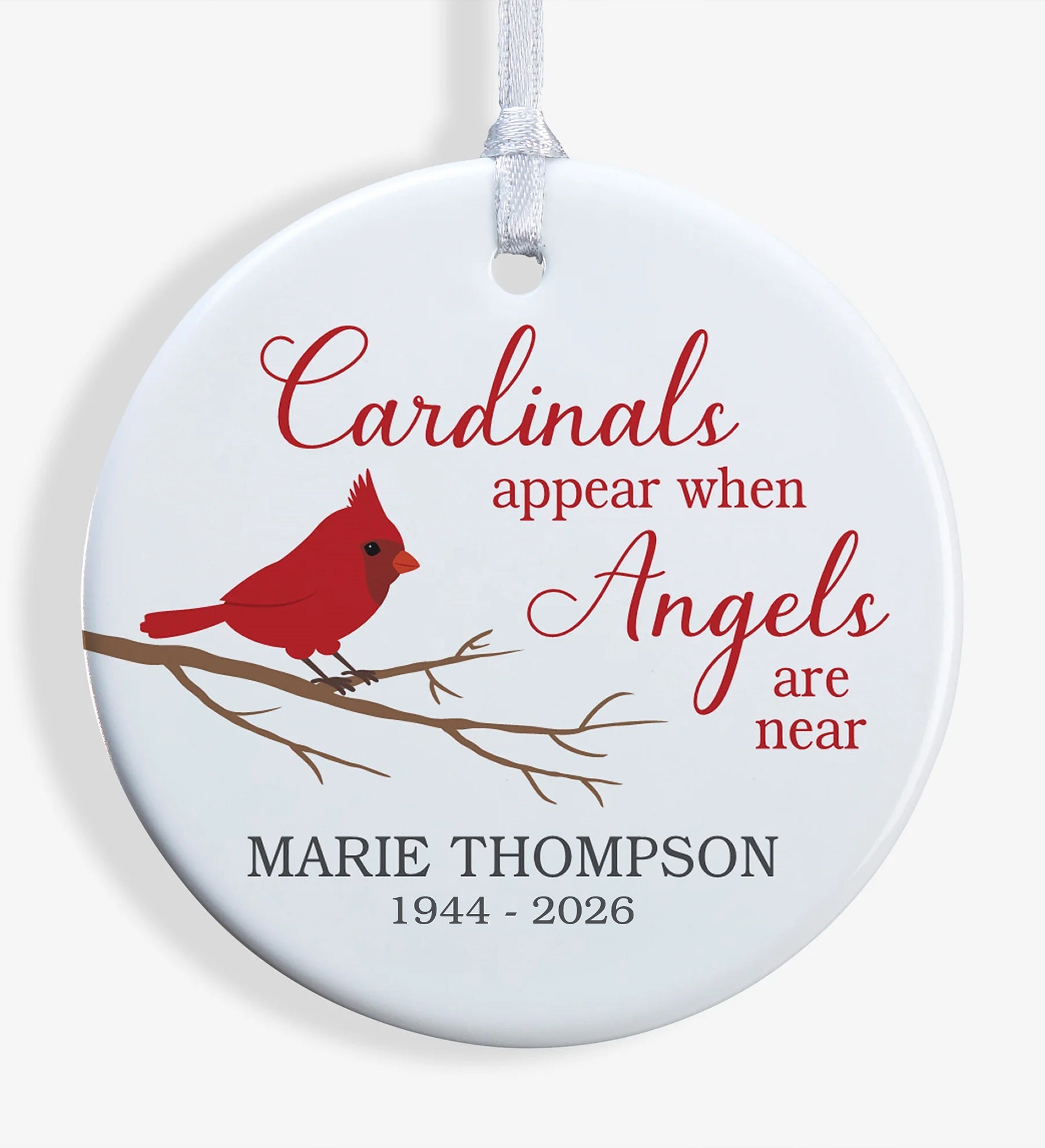 Cardinal Memorial Personalized Ornament