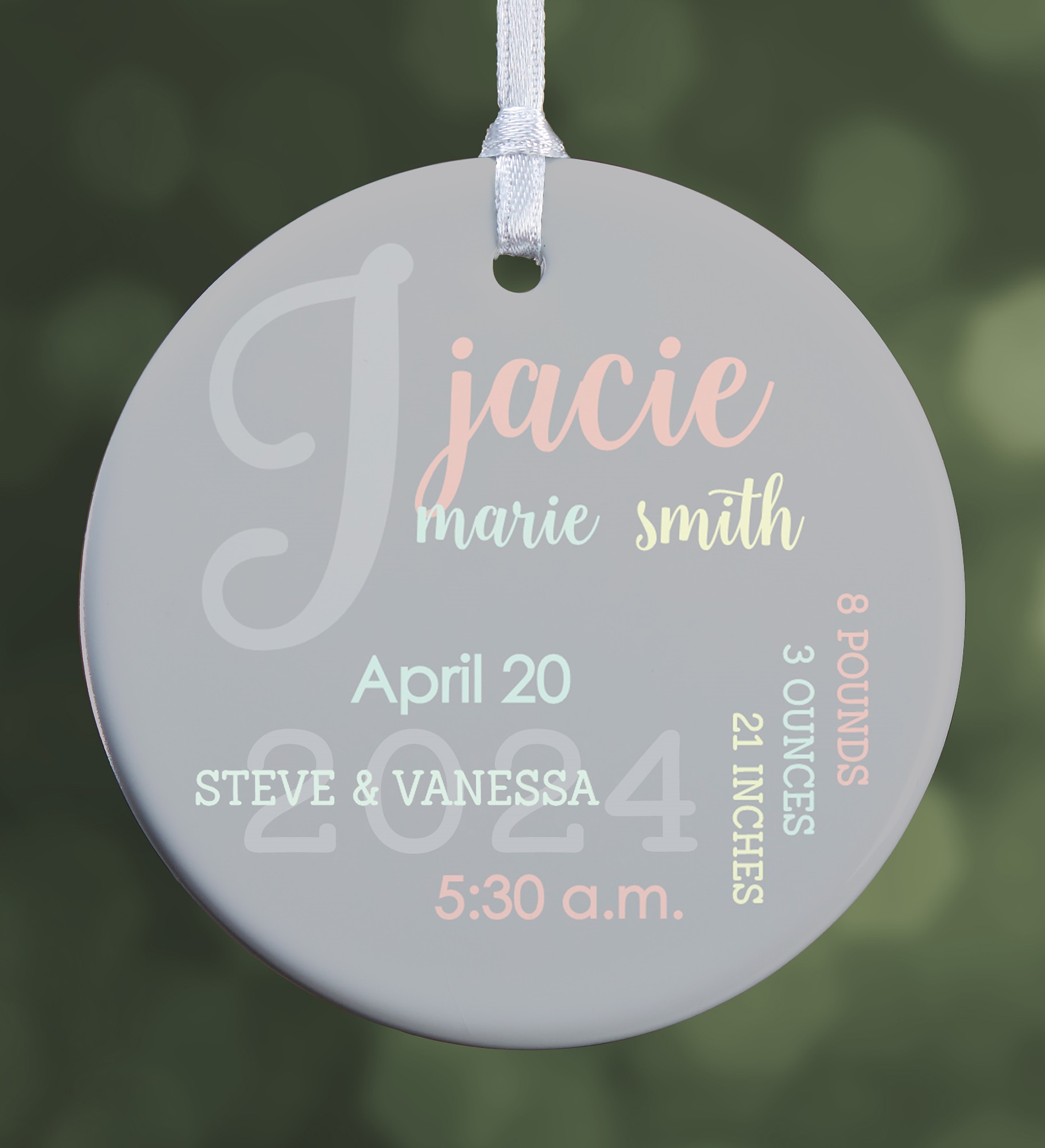 Modern All About Baby Girl Personalized Ornament