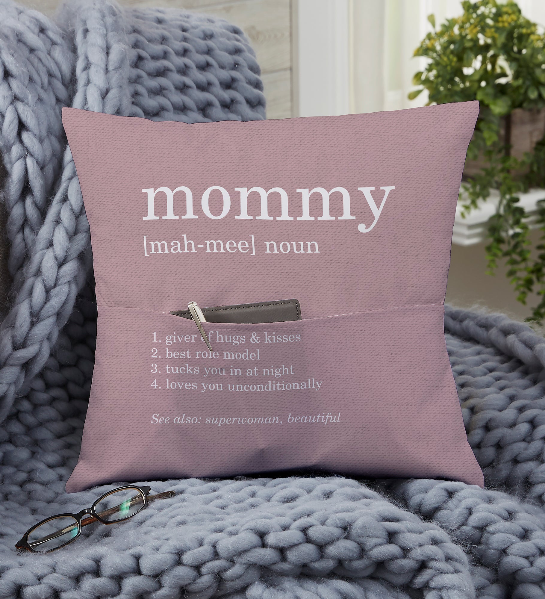 Definition of Mom Personalized Pocket Pillow
