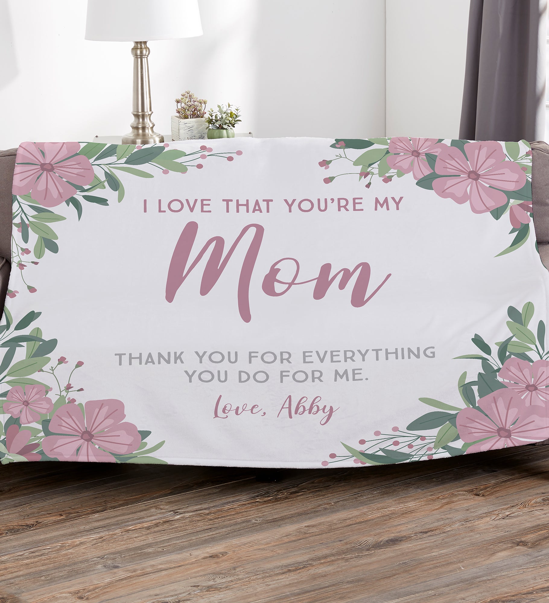 Floral Special Message Personalized Blanket