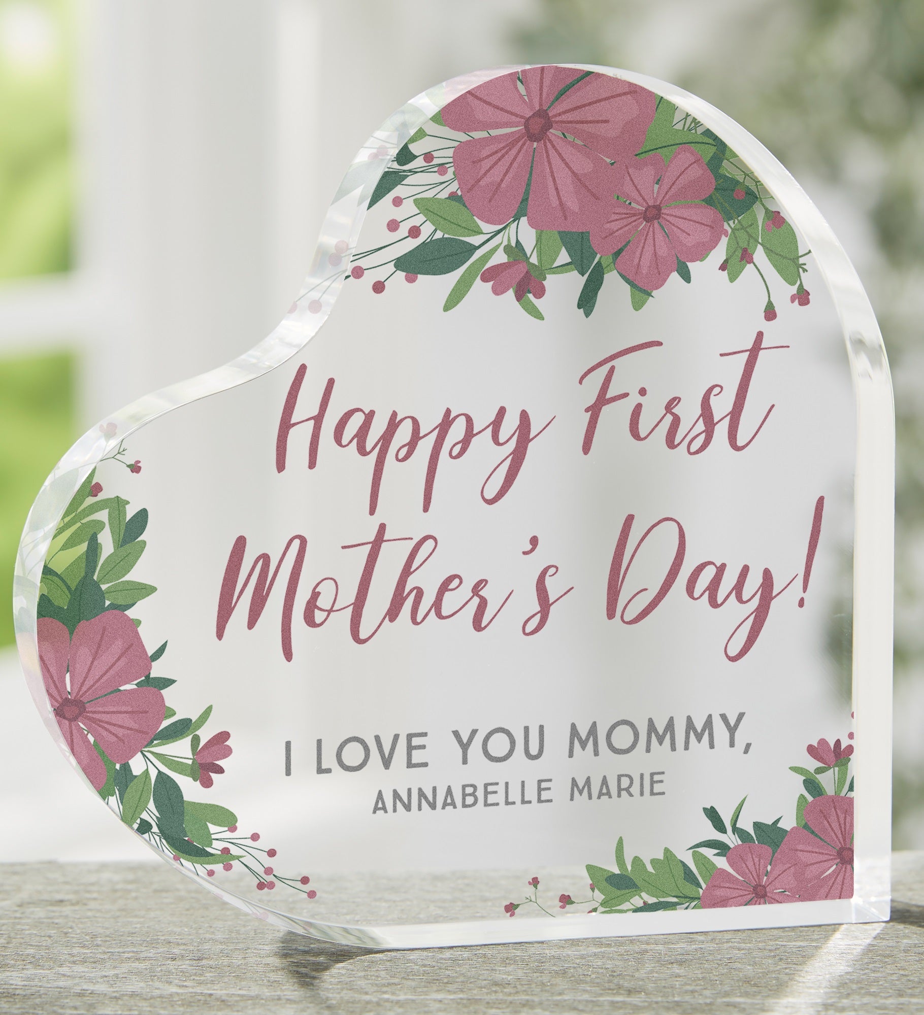 First Mother's Day Personalized Printed Heart Keepsake