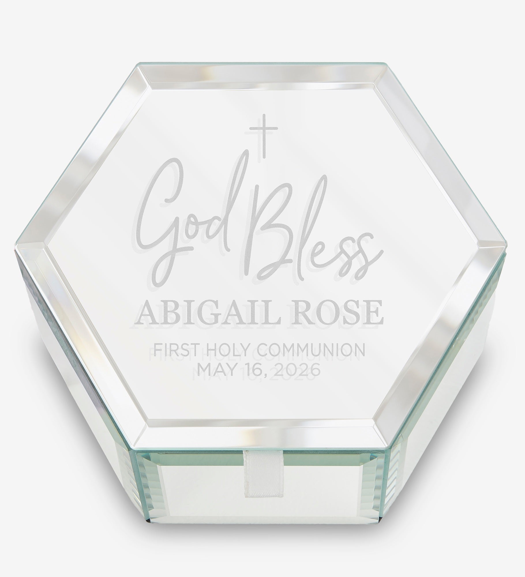 God Bless Personalized Mirrored Jewelry Box