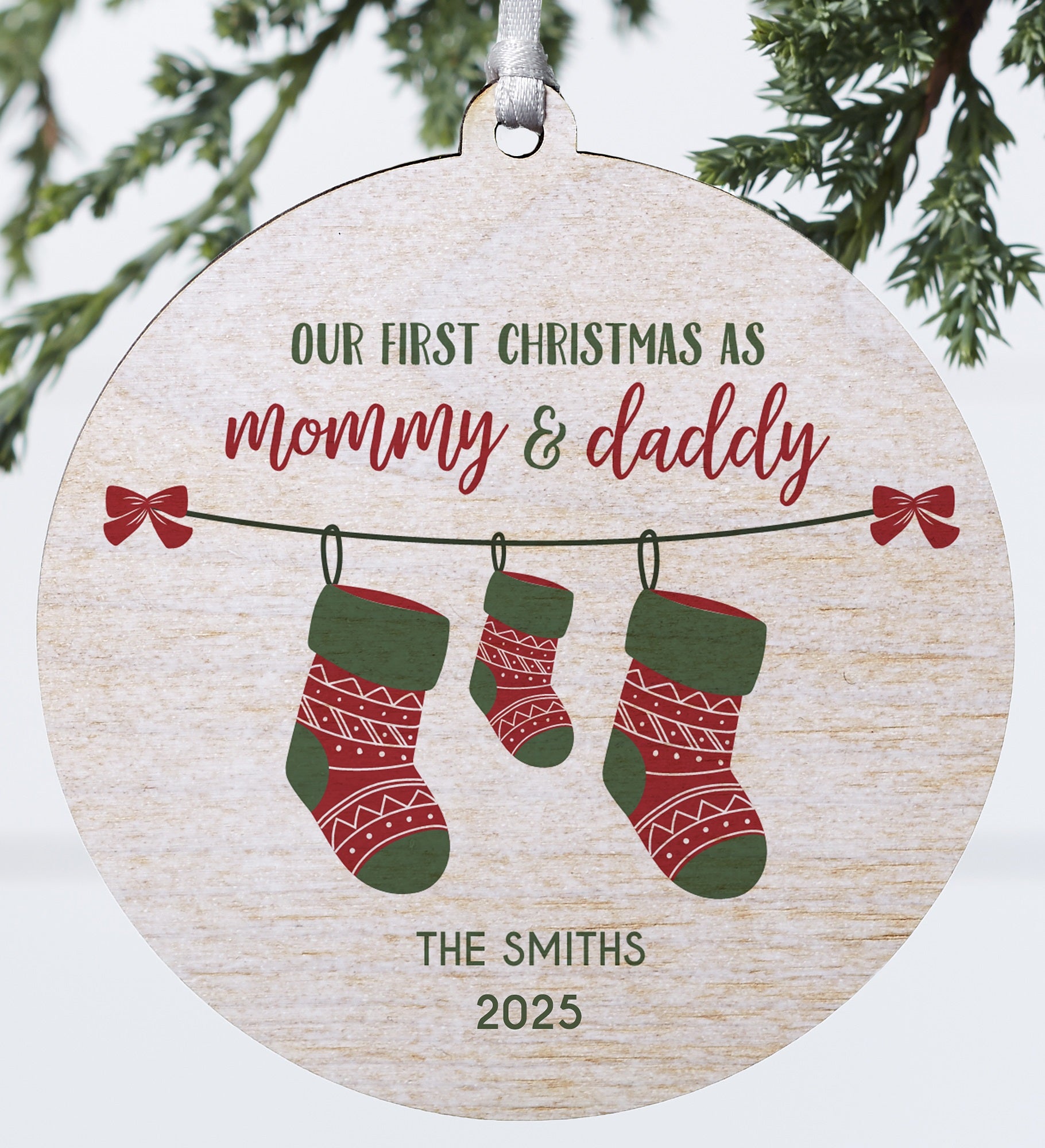 First Christmas as Parents Stockings Personalized Ornament