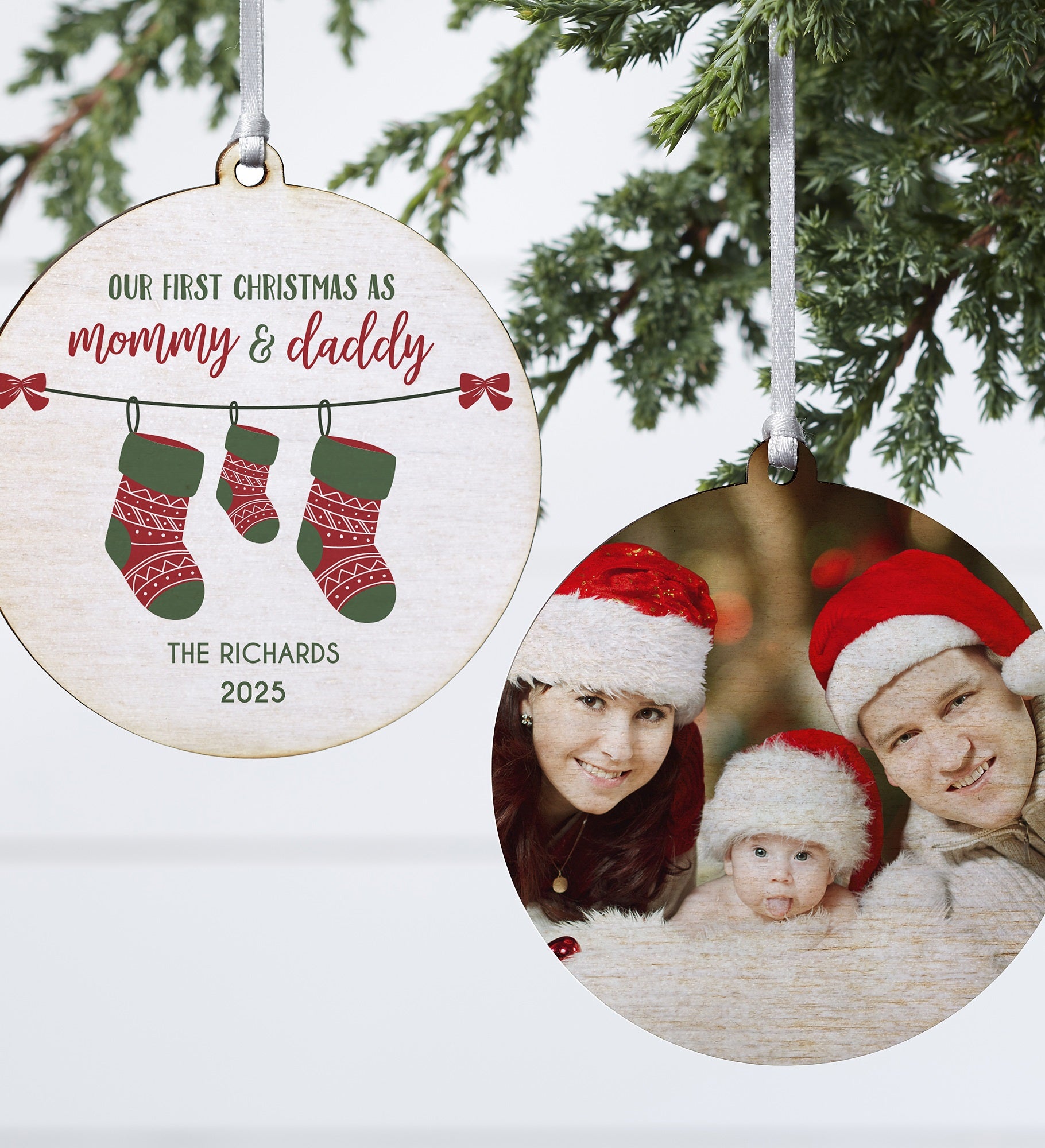 First Christmas as Parents Stockings Personalized Ornament