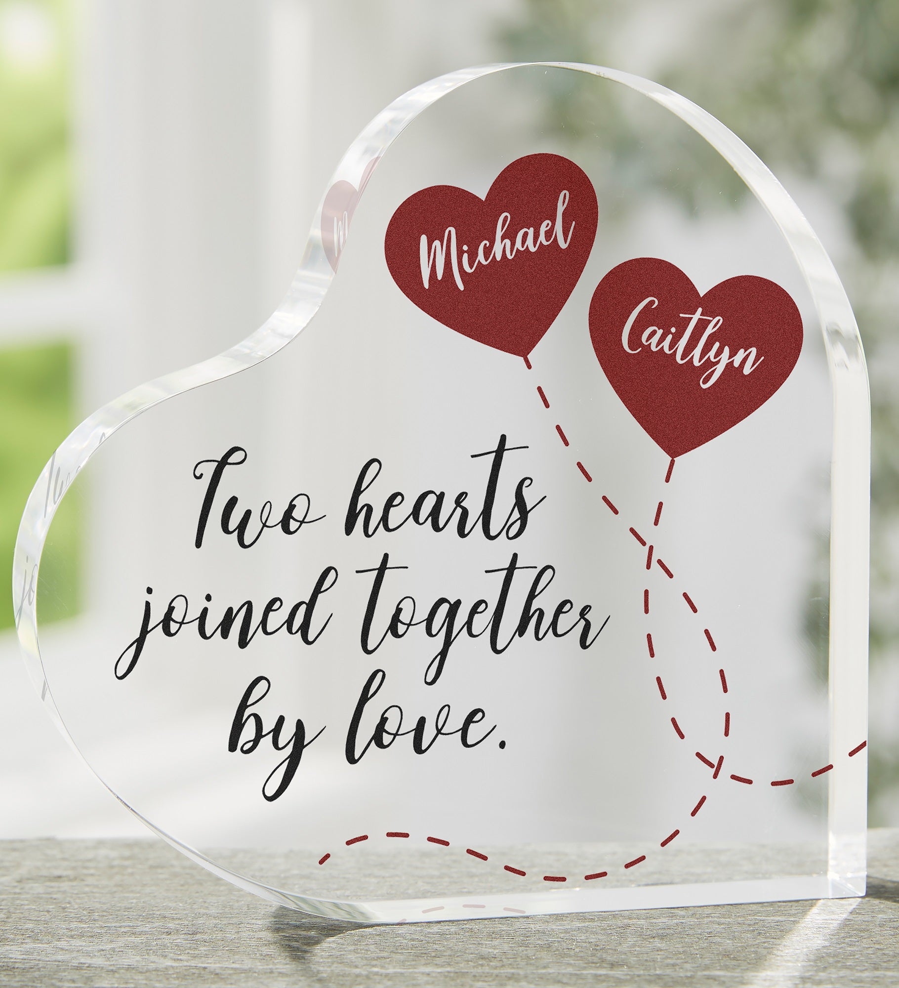 Two Hearts, One Love Printed Heart Keepsake