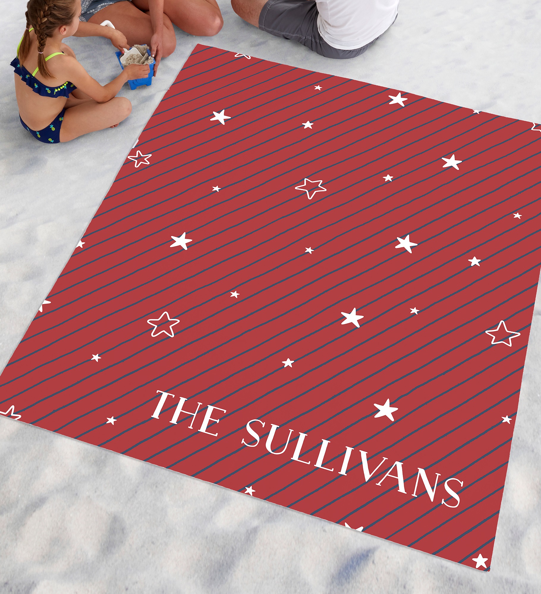 Stars & Stripes Personalized Beach Blanket