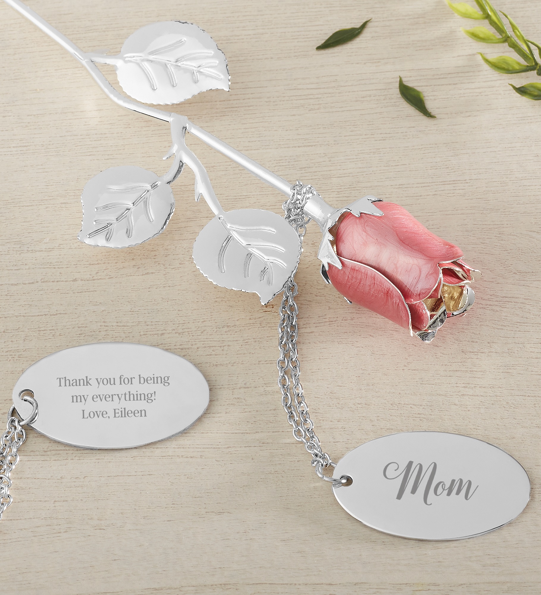 Engraved Birthday Message Silver-Plated Keychain