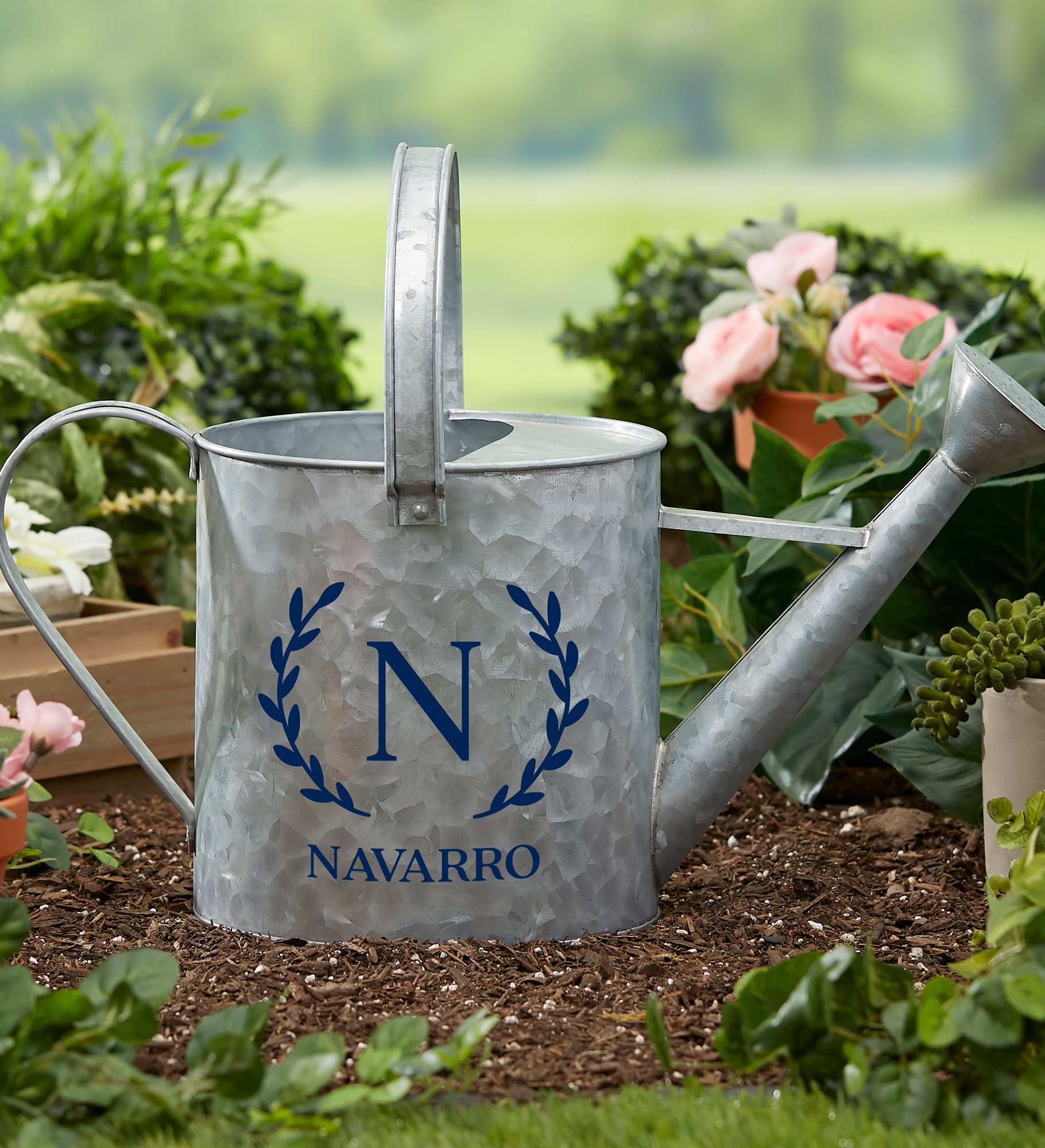 Laurel Initial Personalized Watering Can