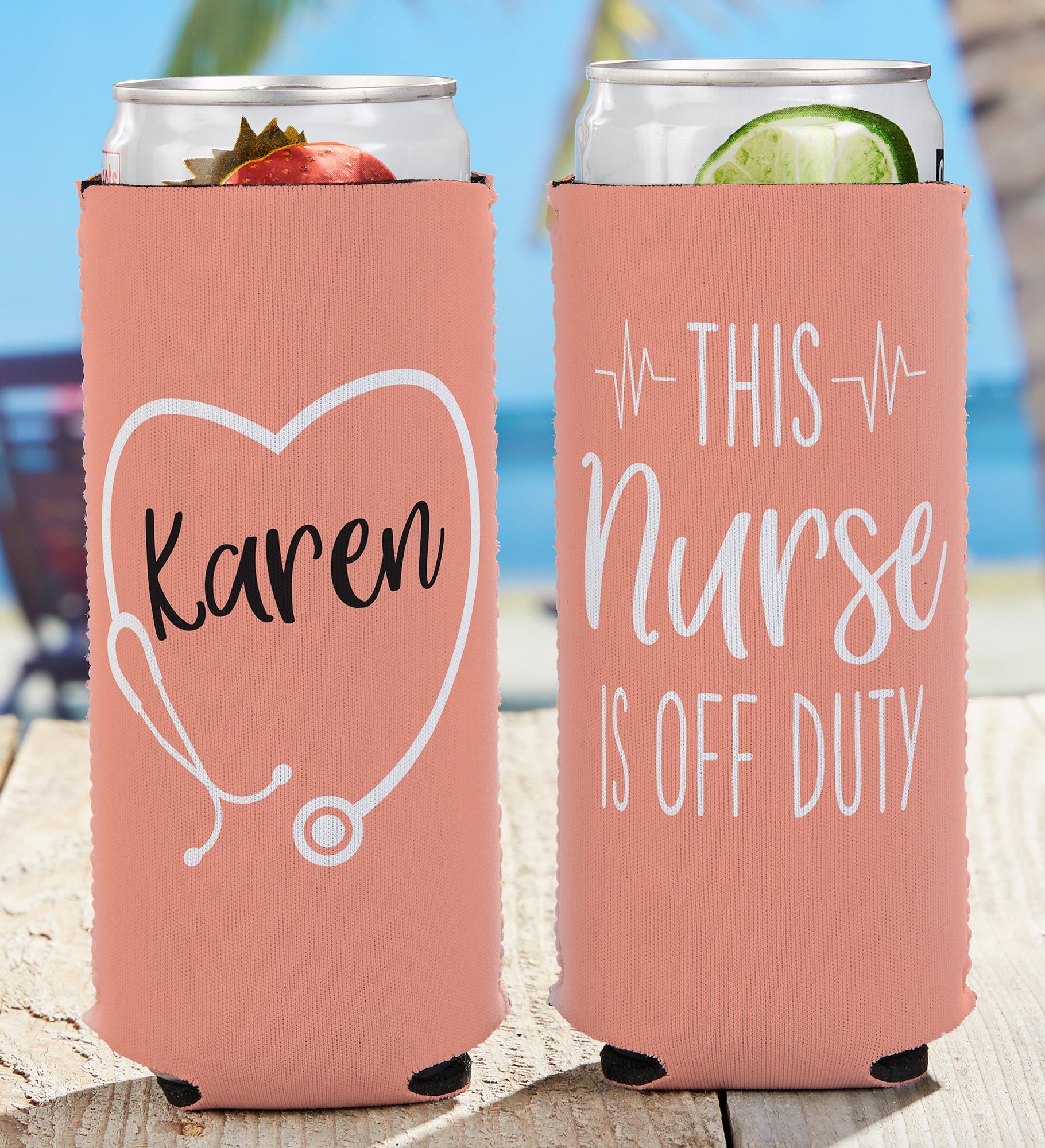 Nurse Off Duty Personalized Slim Can Cooler