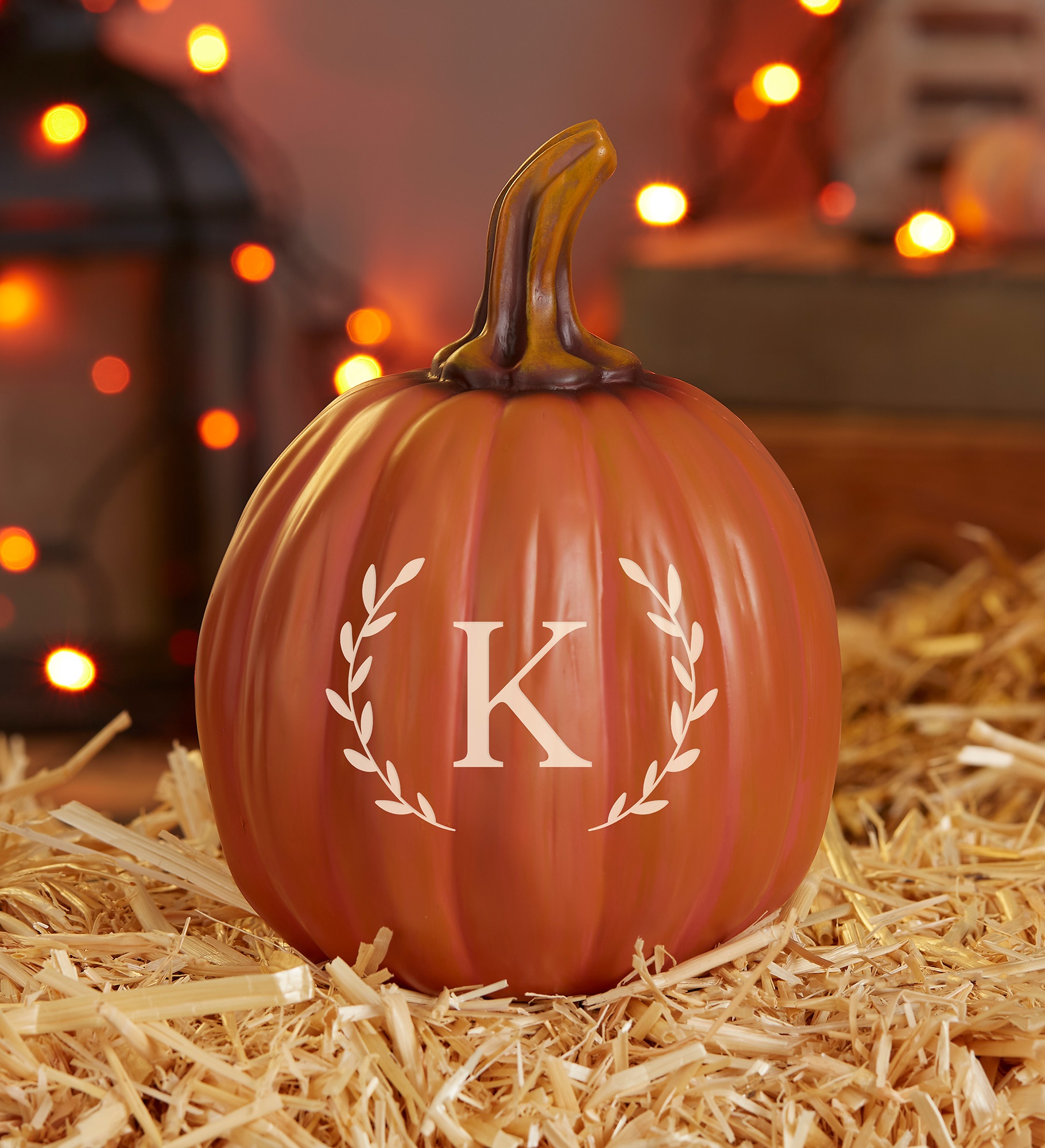 Laurel Initial Personalized Monogram Pumpkins