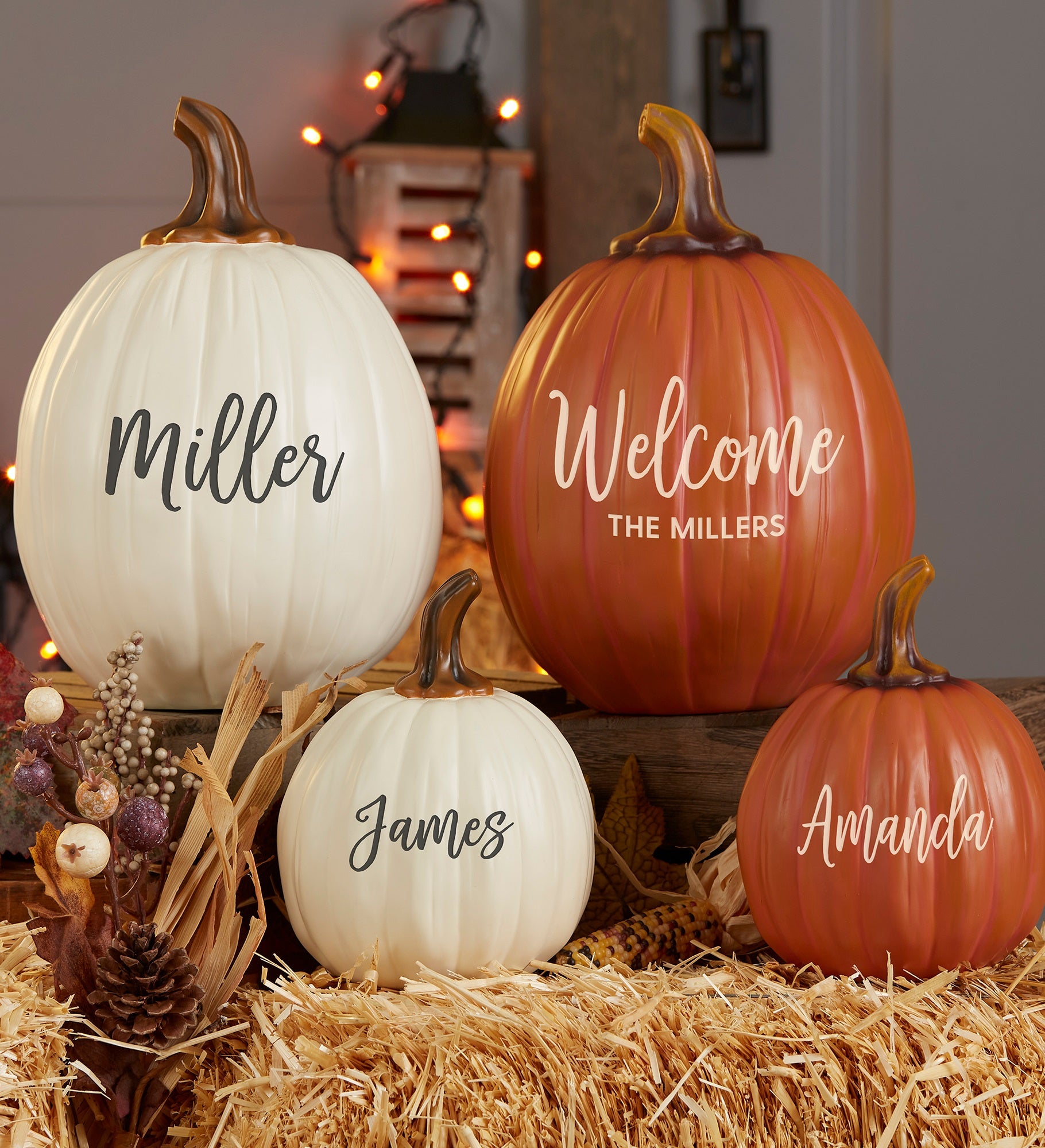 Fall Seasonally Script Personalized Pumpkins