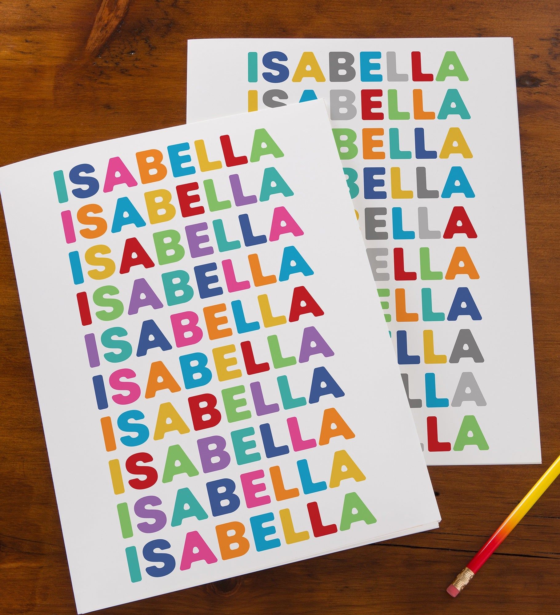 Vibrant Name Personalized Folders   Set of 2