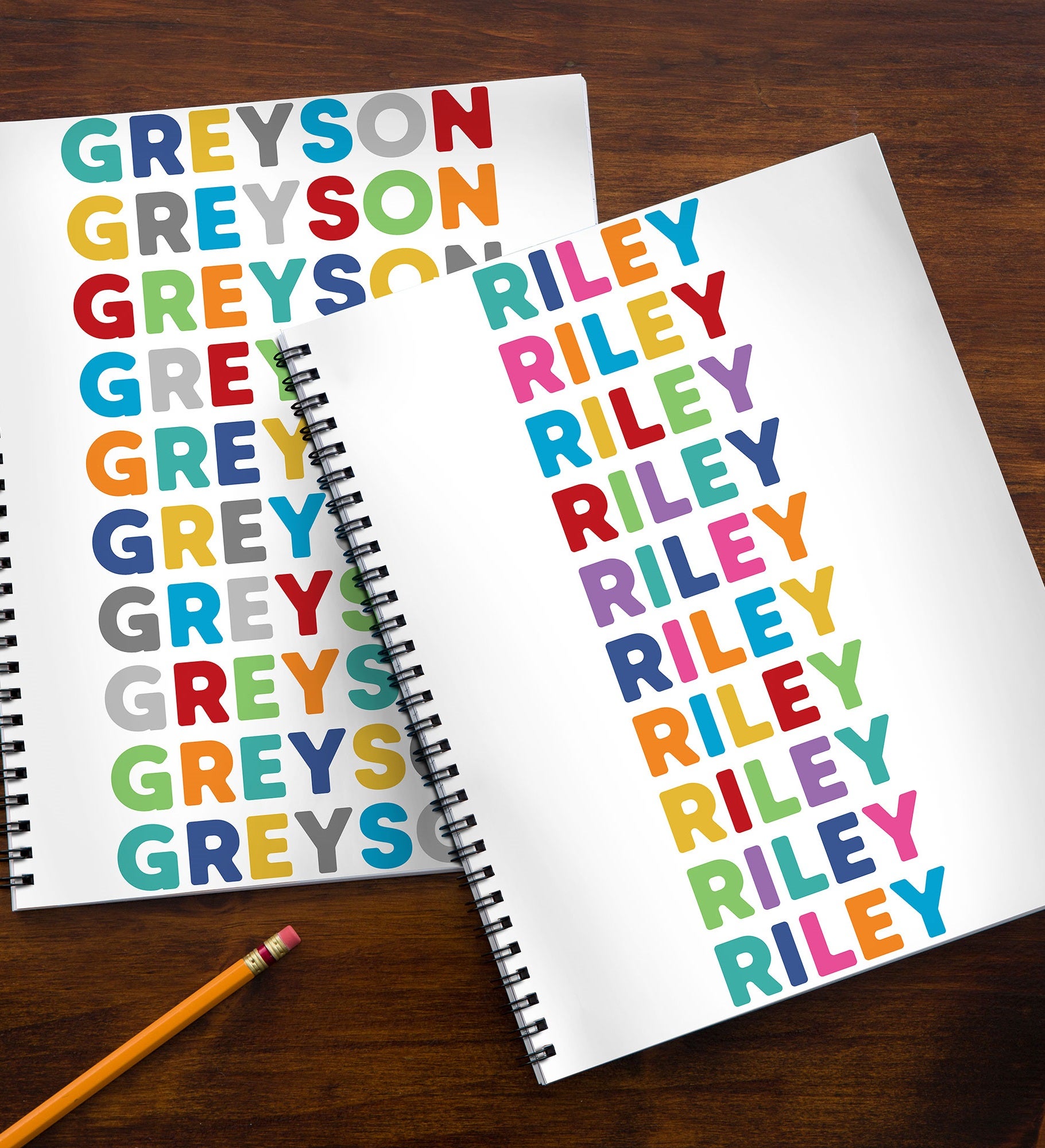 Vibrant Name Personalized Large Notebooks-Set of 2