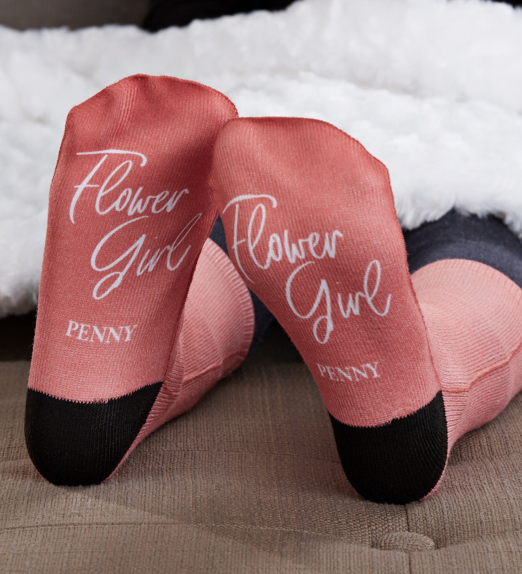 Classic Elegance Personalized Flower Girl Kids Socks