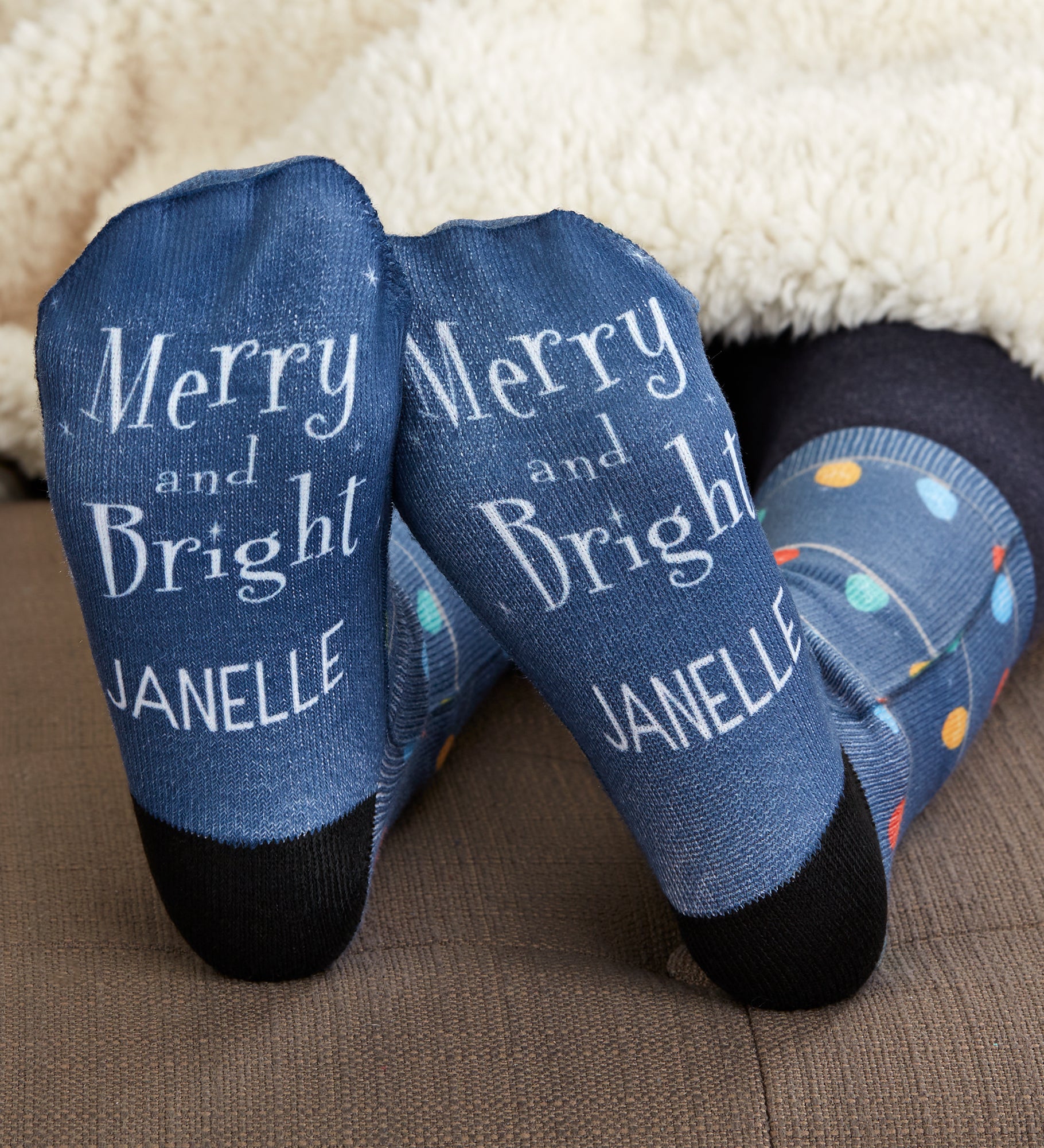 Merry & Bright Personalized Kids Christmas Socks