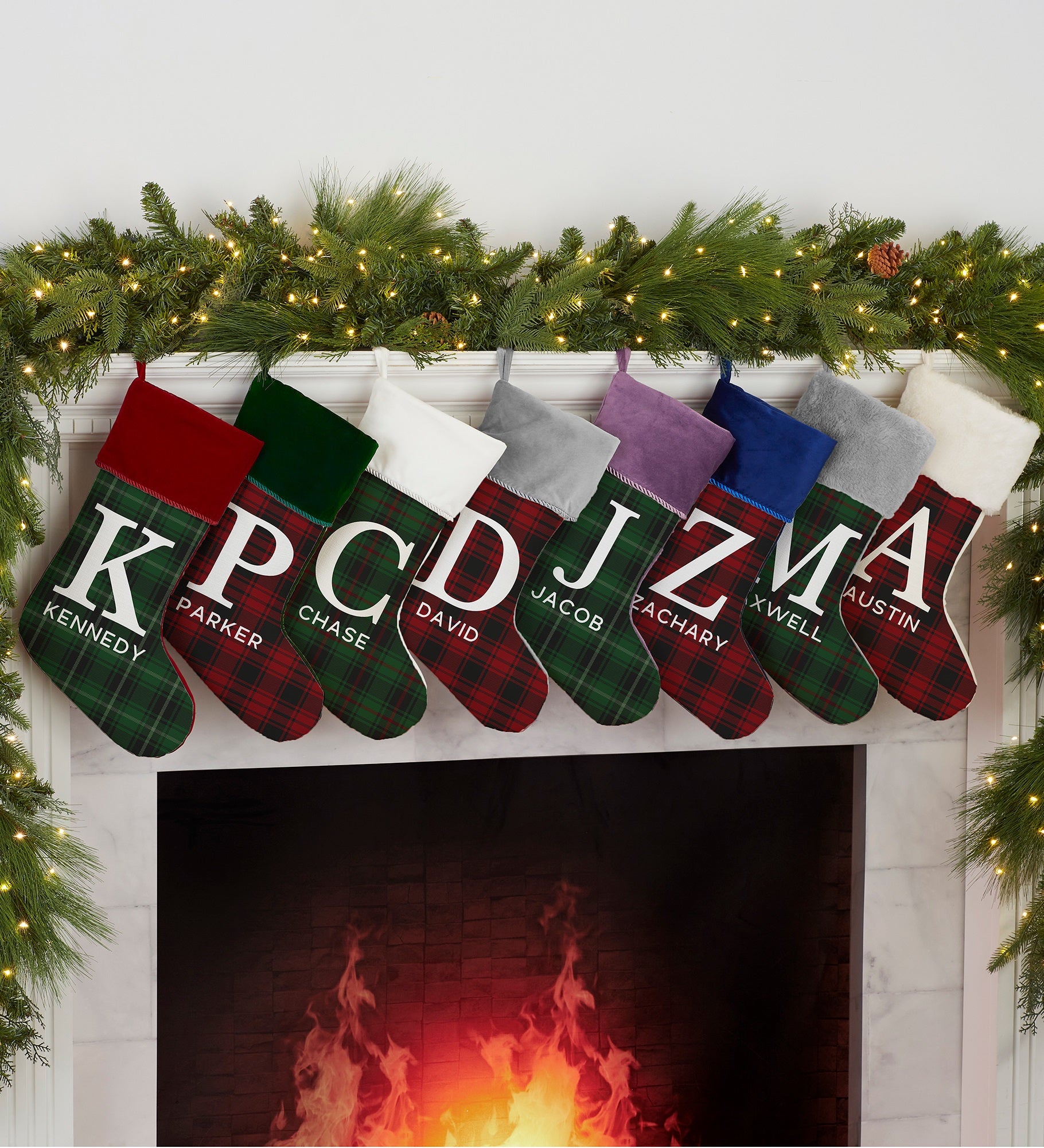 Christmas Plaid Personalized Christmas Stockings