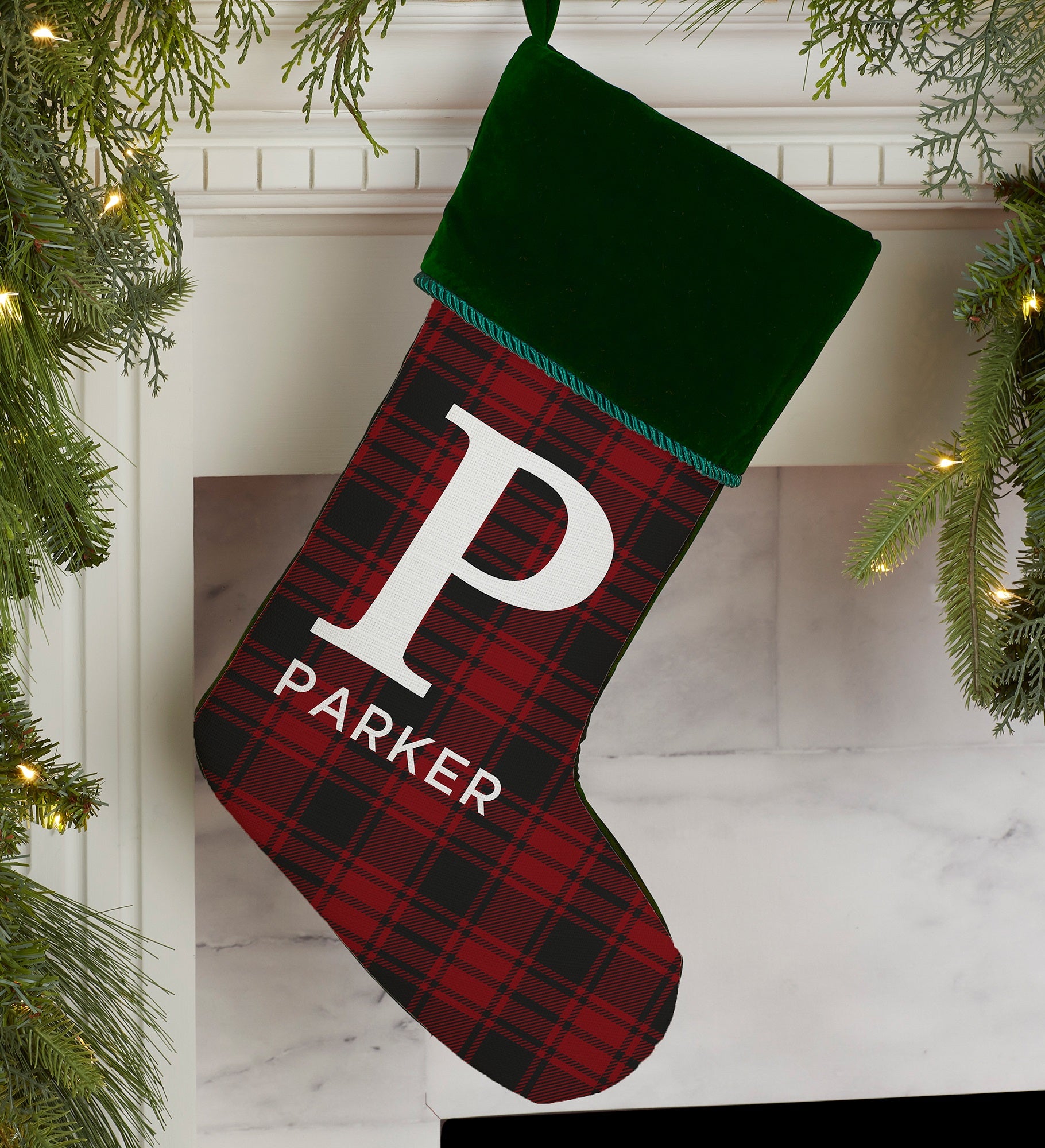 Christmas Plaid Personalized Christmas Stockings