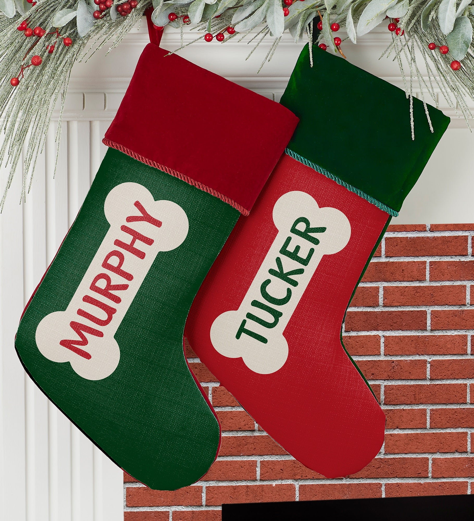 Dog Bone Personalized Dog Christmas Stockings