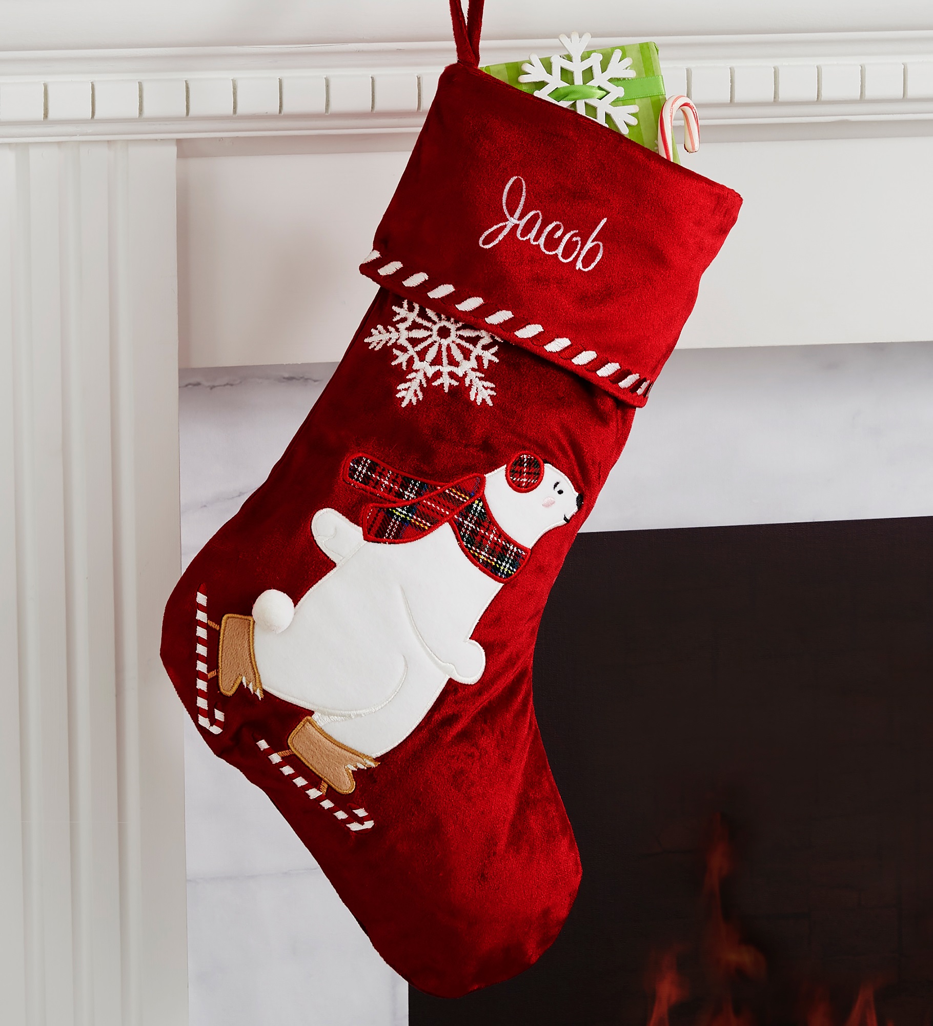 Candy Cane Character Personalized Christmas Stocking