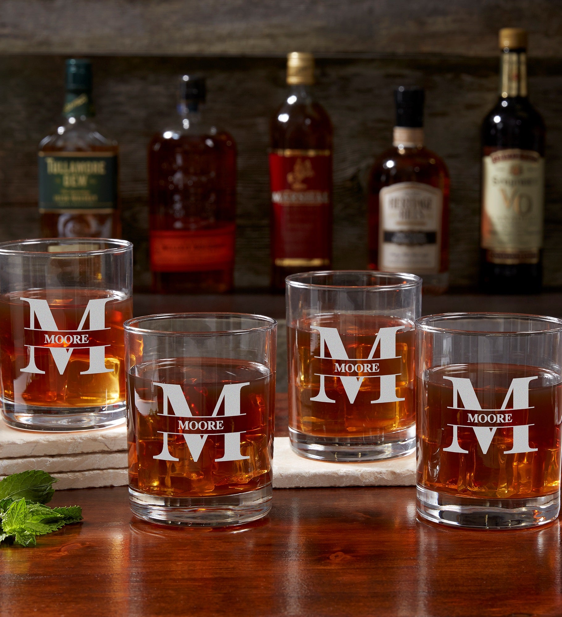Lavish Last Name Engraved Old Fashioned Whiskey Glasses