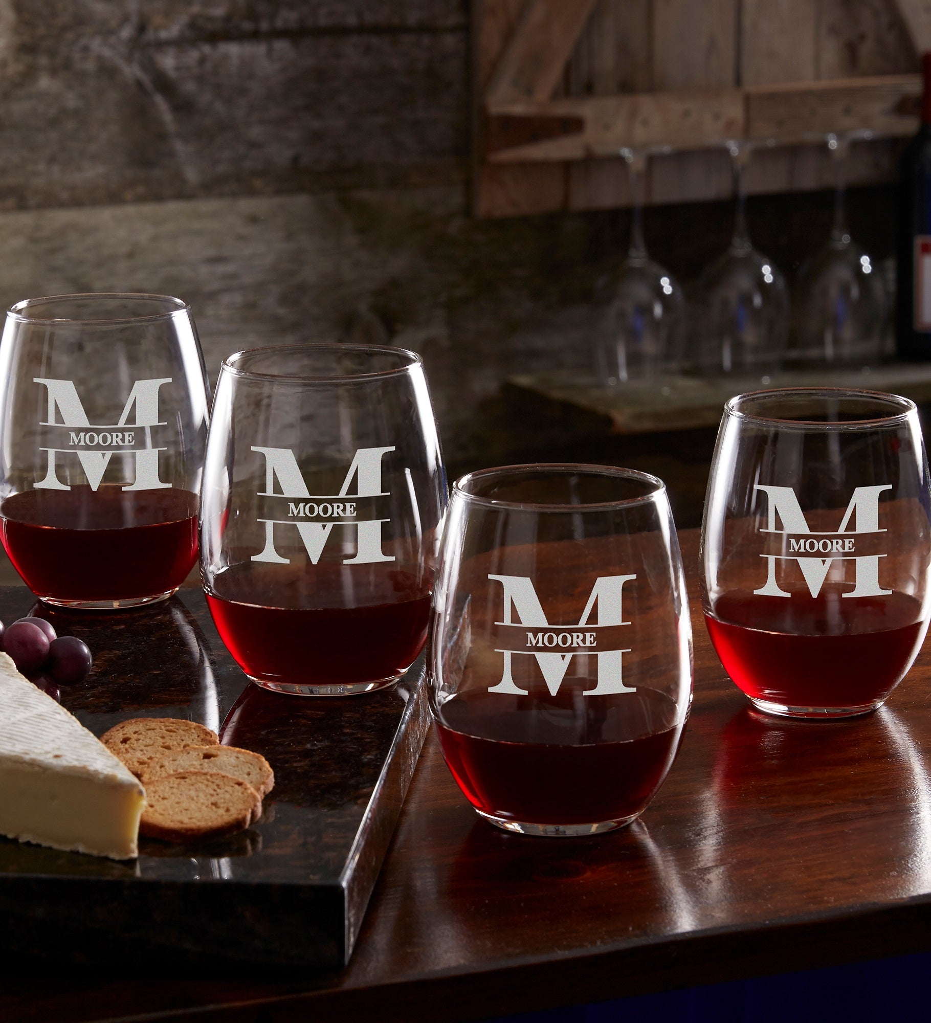 Lavish Last Name Engraved Wine Glass Collection