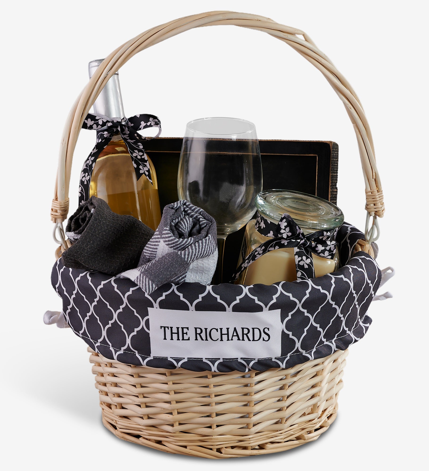 Choose Your Pattern Personalized Gift Basket with Folding Handle