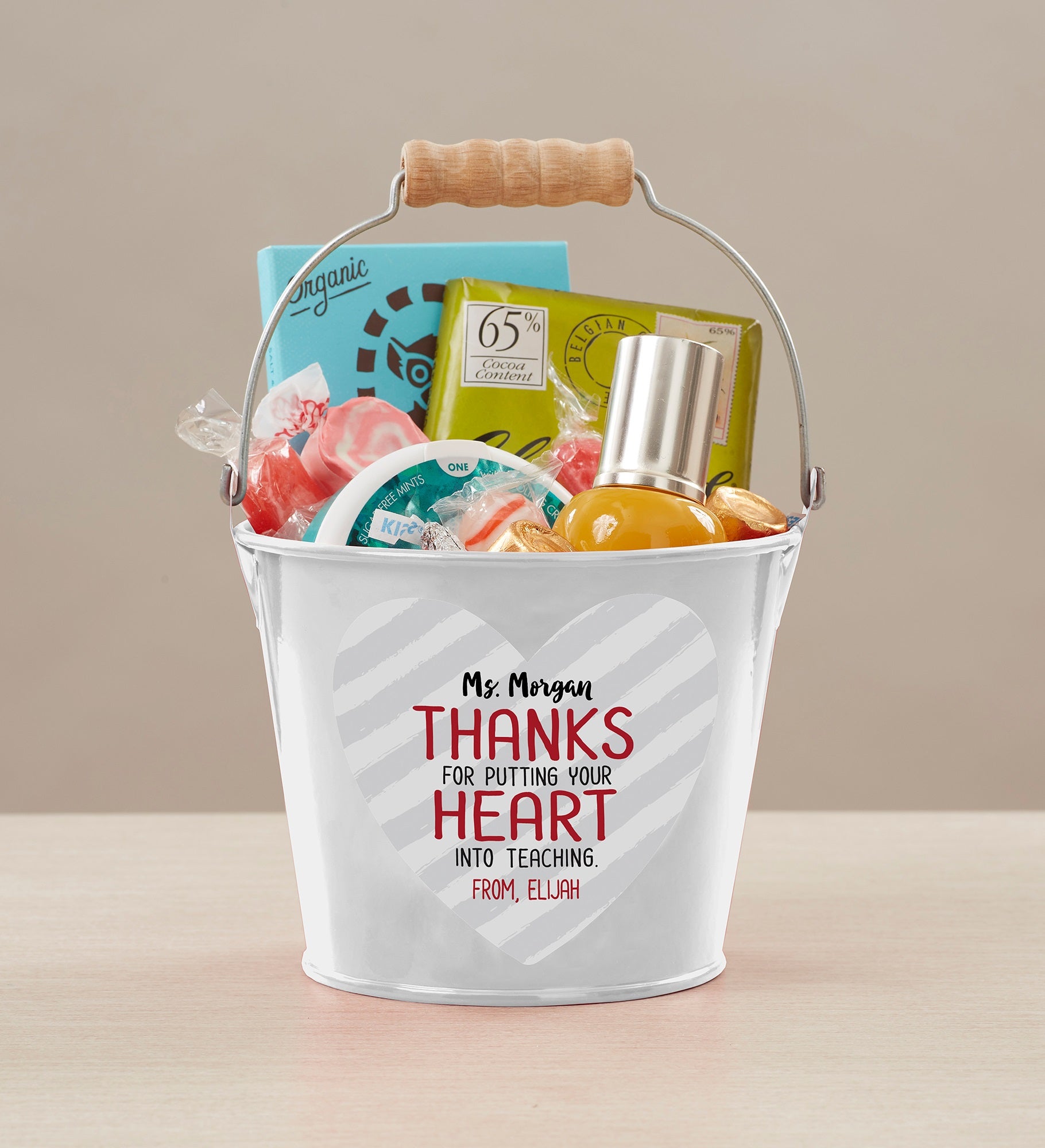 Heart Into Teaching Personalized Mini Treat Buckets
