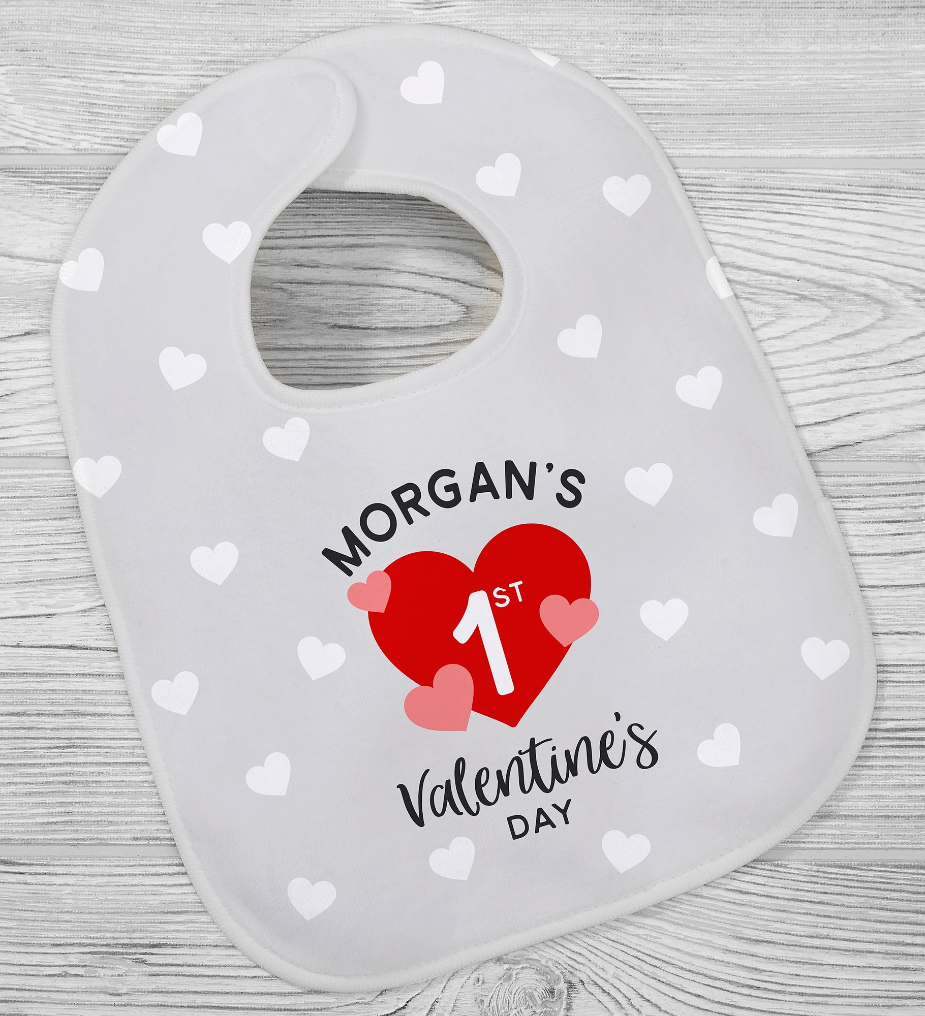 First Valentine's Day Personalized Baby Bib