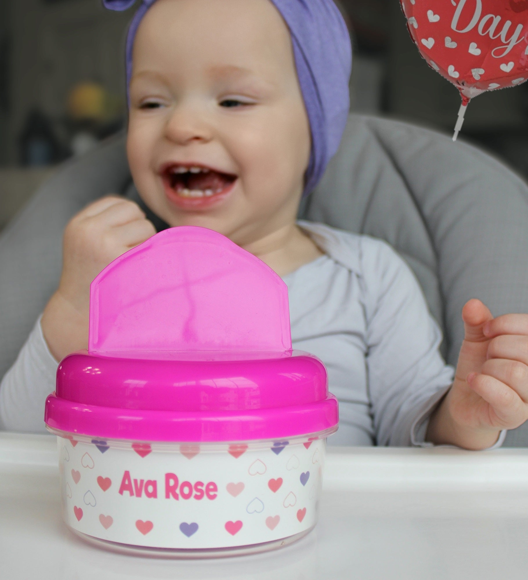 Hearts Personalized Toddler 12 oz. Snack Cup