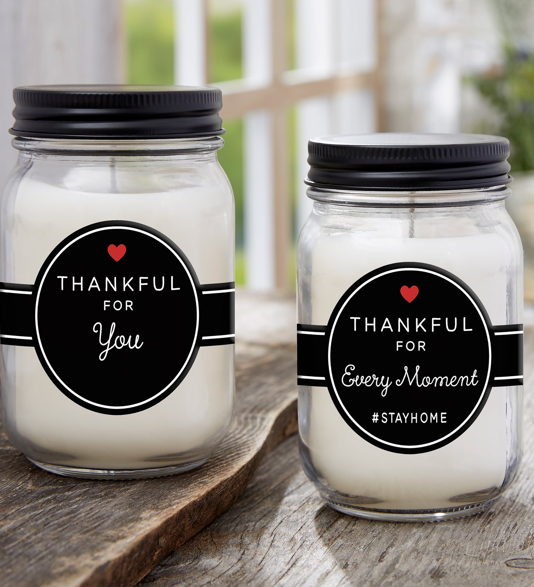 Thankful For Personalized Farmhouse Candle Jar