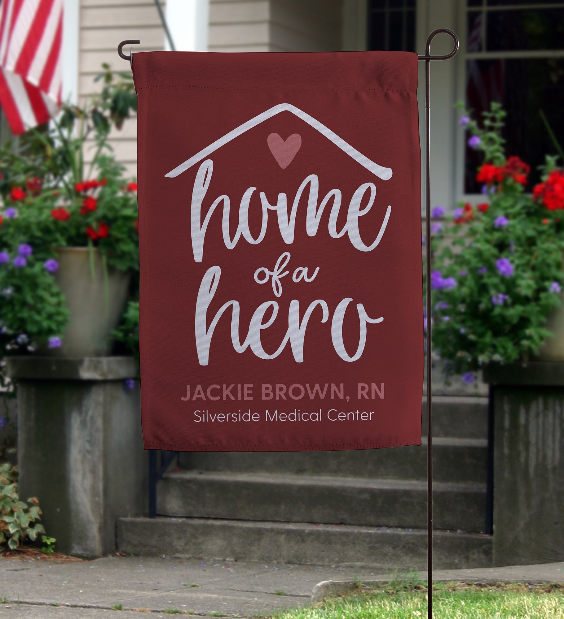 Home of a Hero Personalized Garden Flag