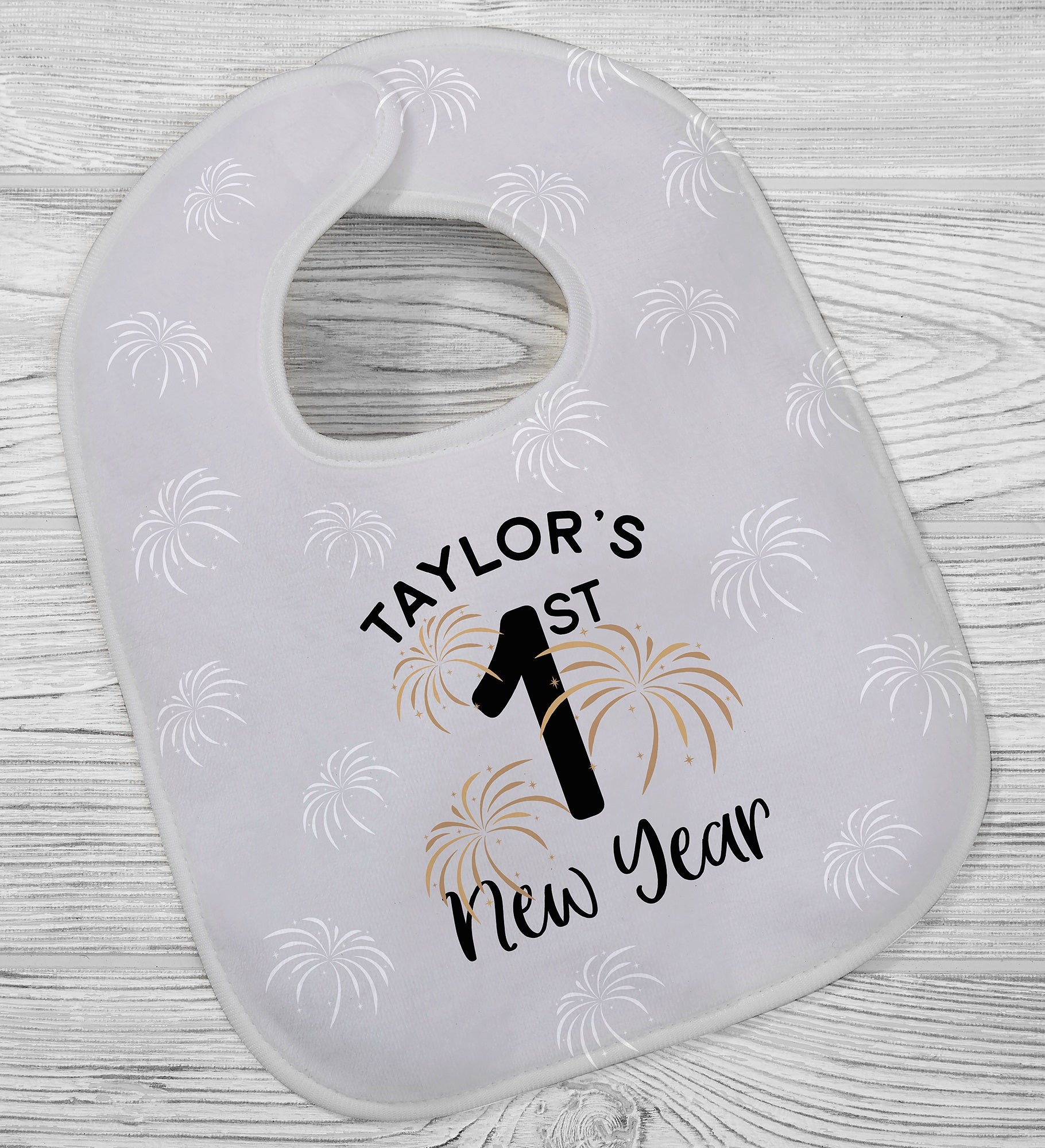 First New Years Personalized Baby Bib