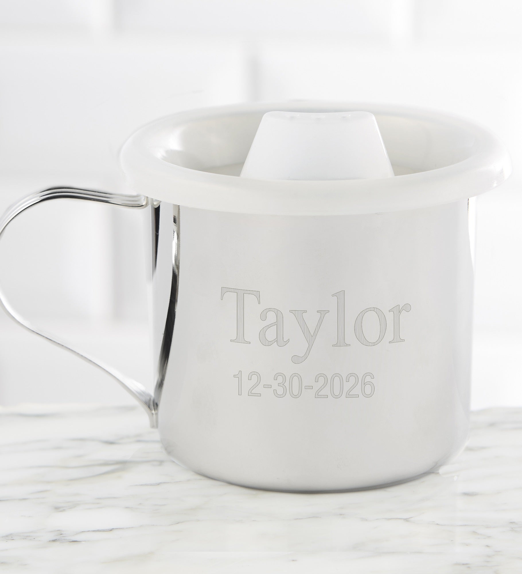 Silver Engraved Baby Cup
