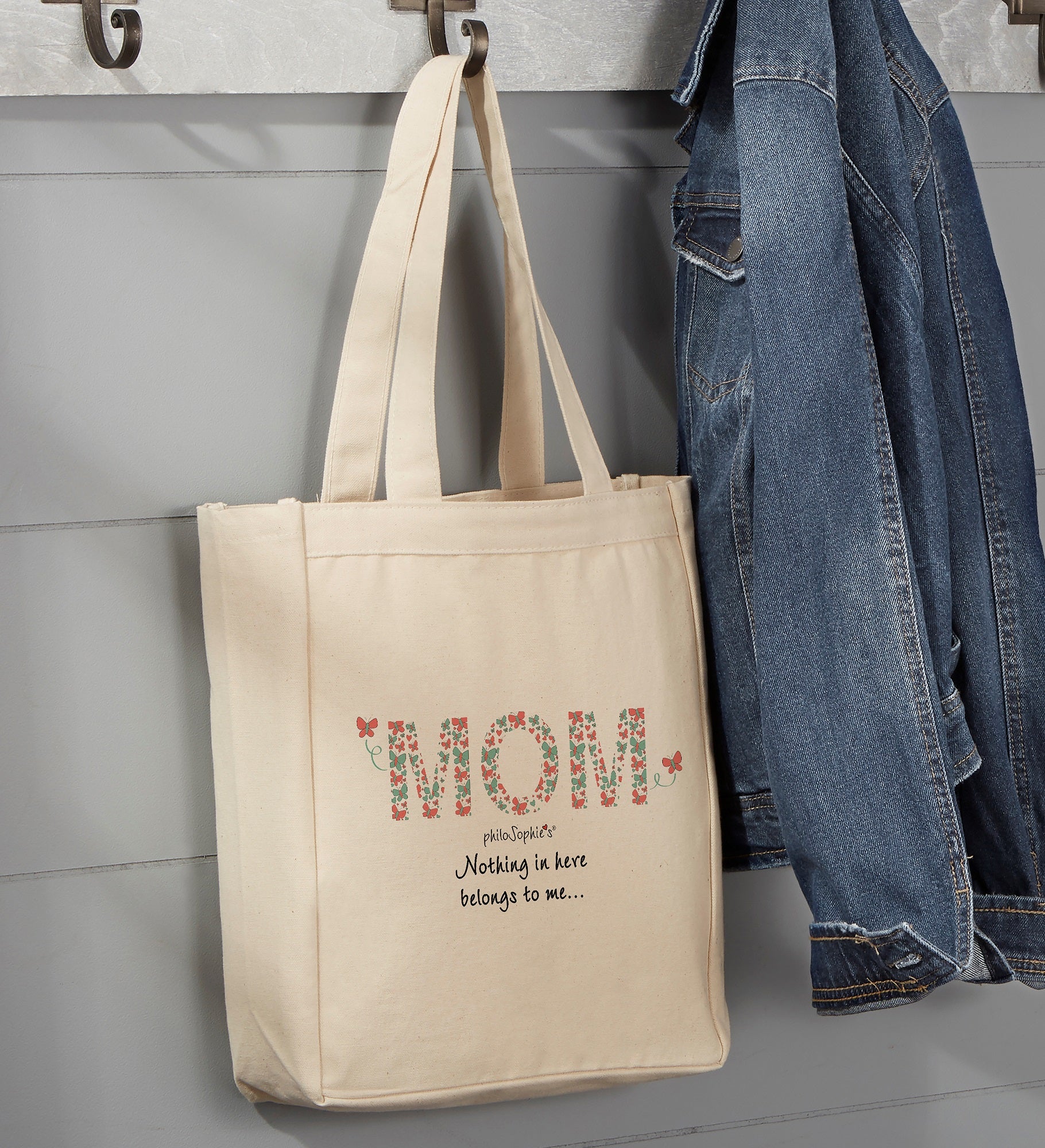 Butterfly Mom philo Sophie's® Personalized Canvas Tote Bags