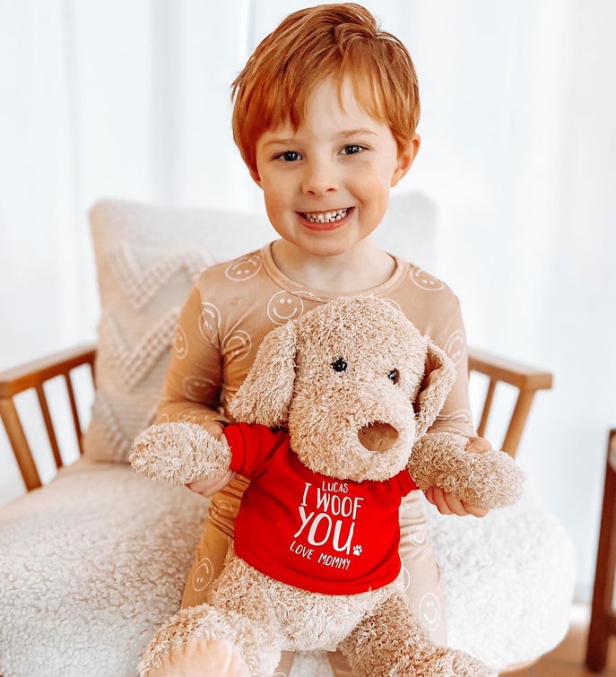 I Woof You Personalized Plush Dog Stuffed Animal