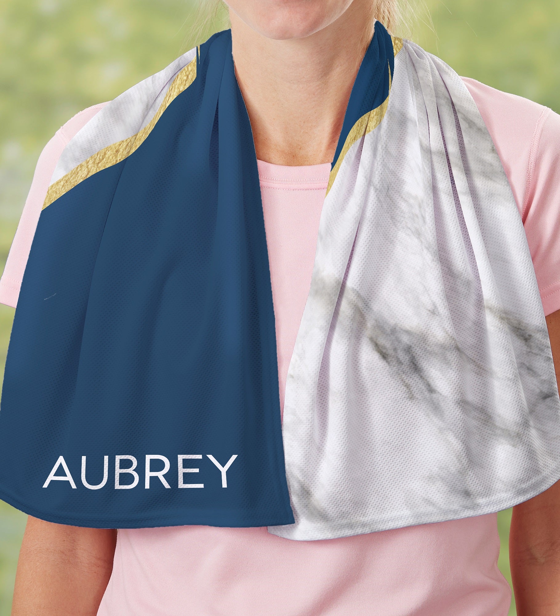 Marble Chic Personalized Cooling Towel