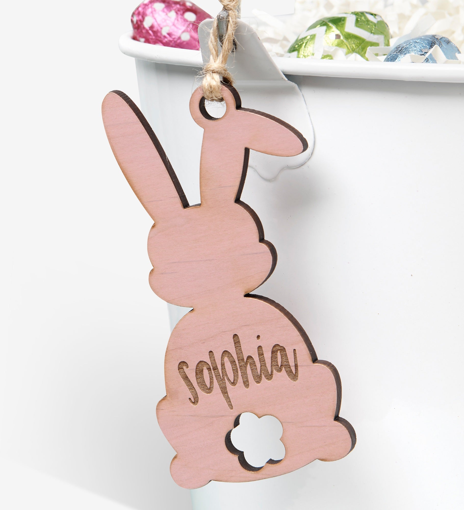 Easter Bunny Personalized Wooden Easter Basket Tags