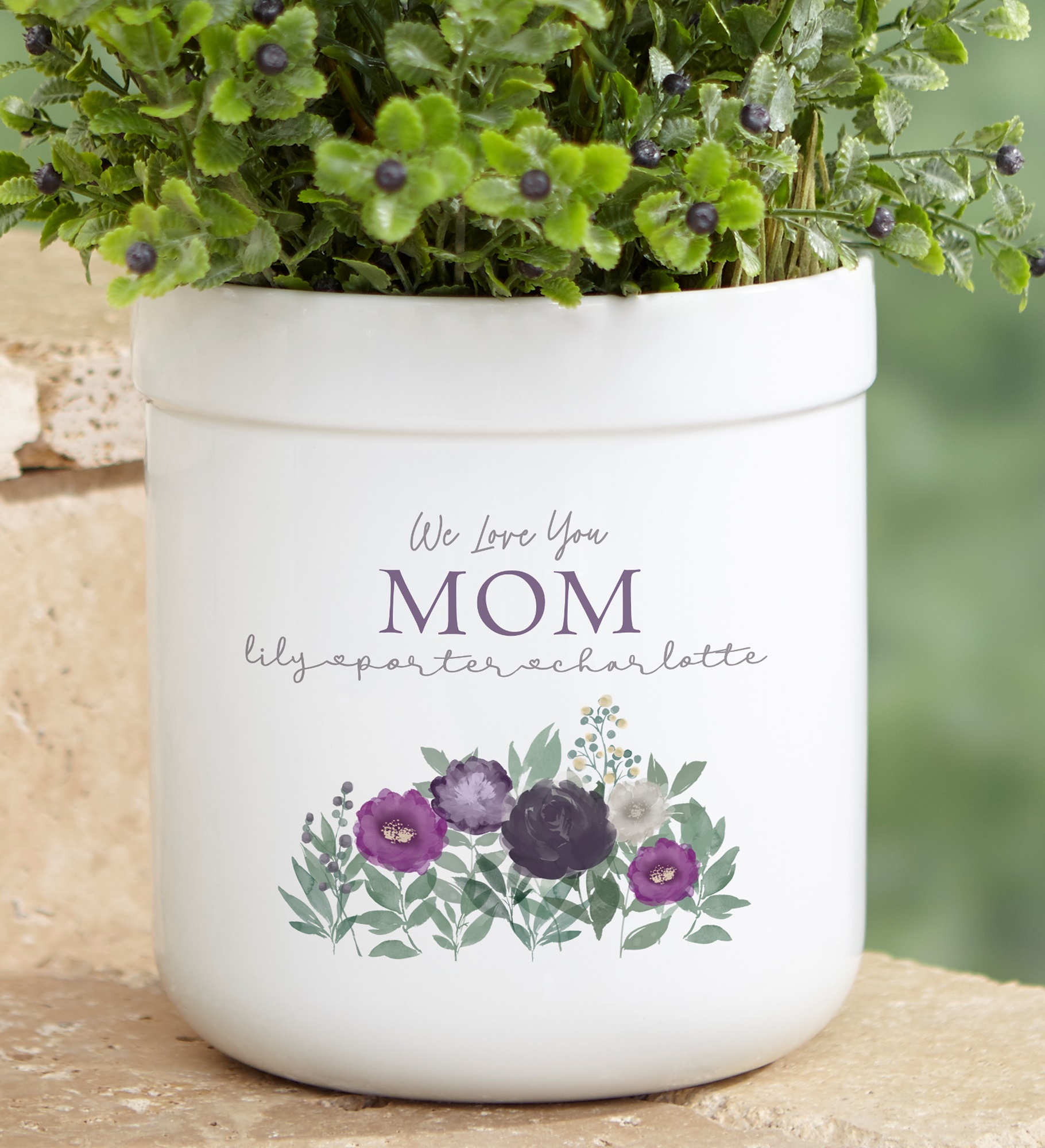 Floral Love For Mom Personalized Outdoor Flower Pot