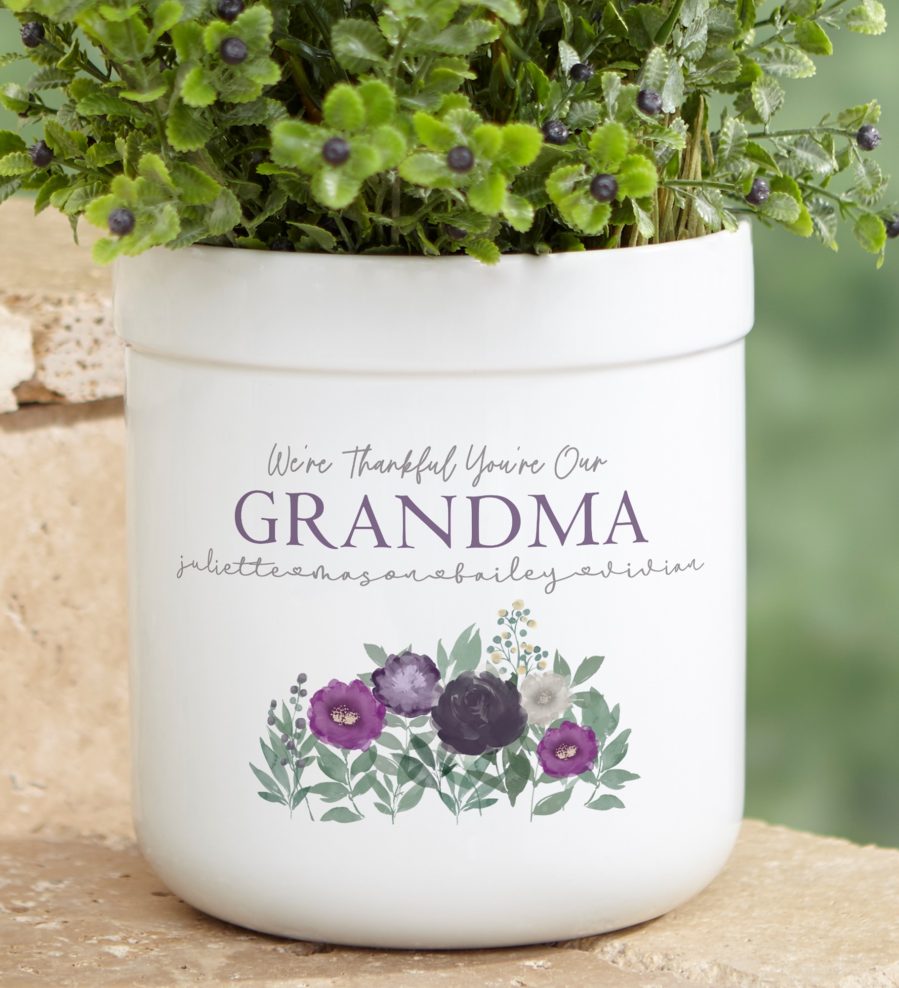 Floral Love For Grandma Personalized Outdoor Flower Pot