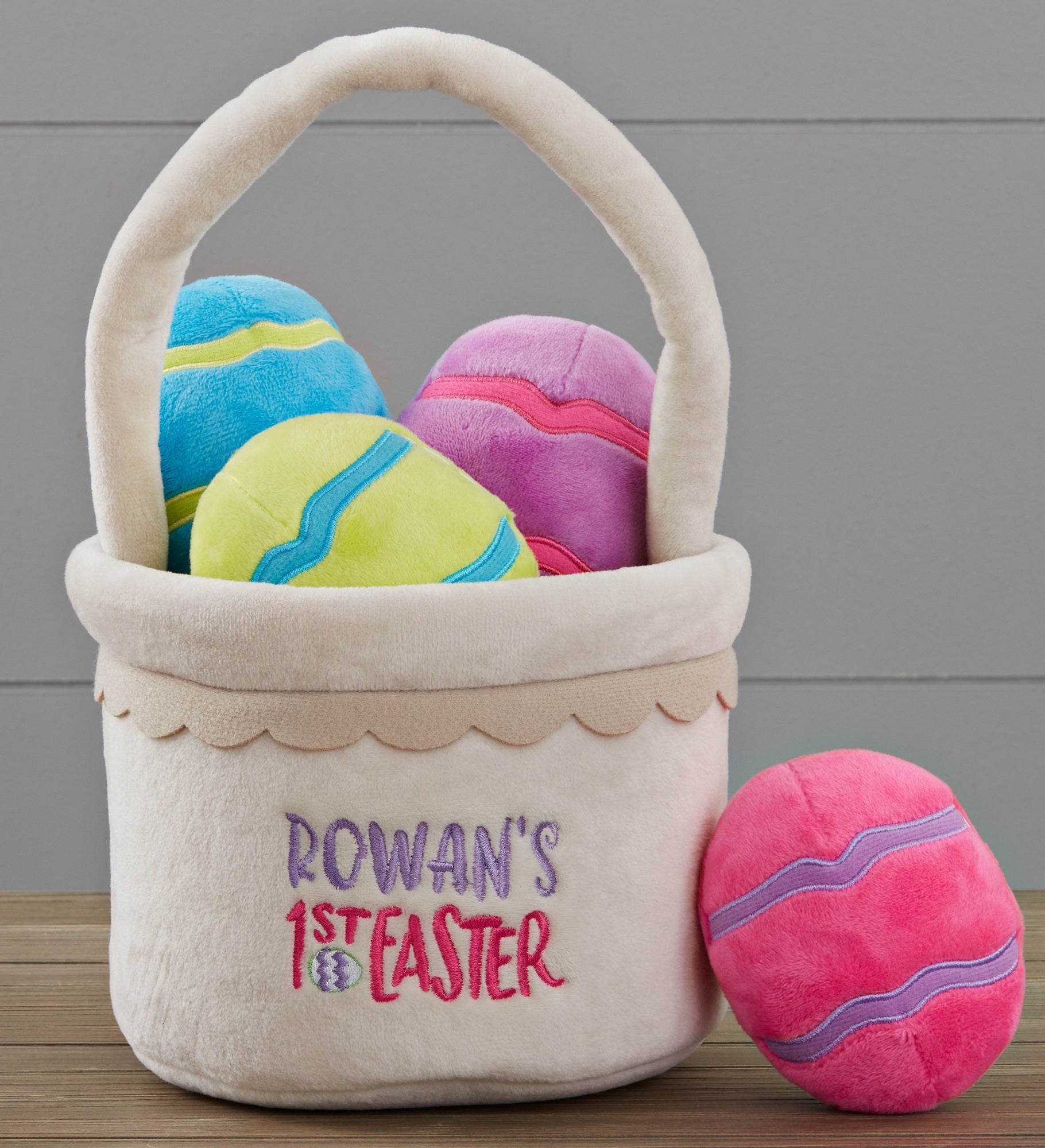 My First Easter Personalized Plush Mini Easter Basket with Plush Eggs