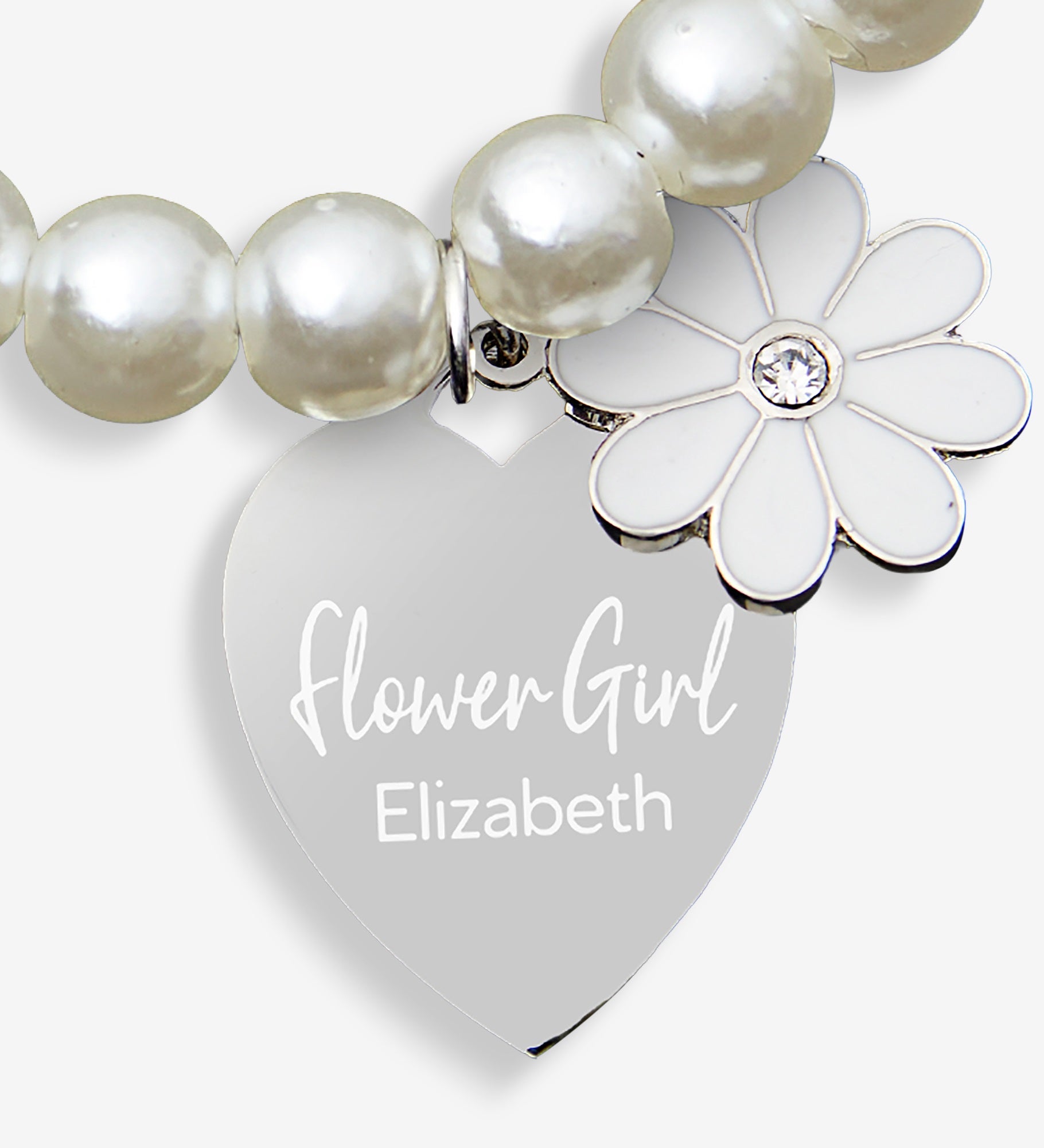 Flower Girl Personalized Bracelet