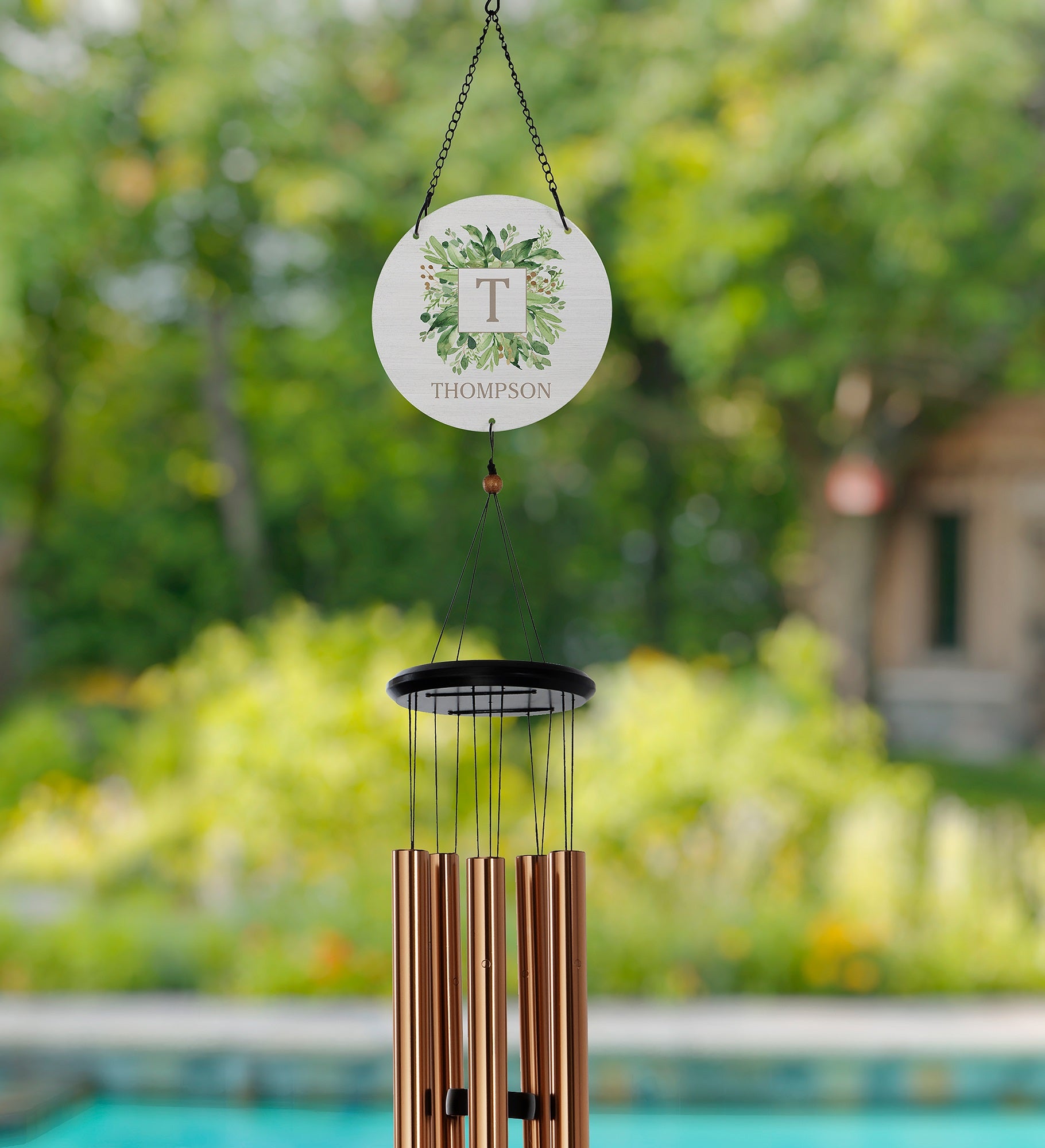 Spring Greenery Personalized Wind Chimes 