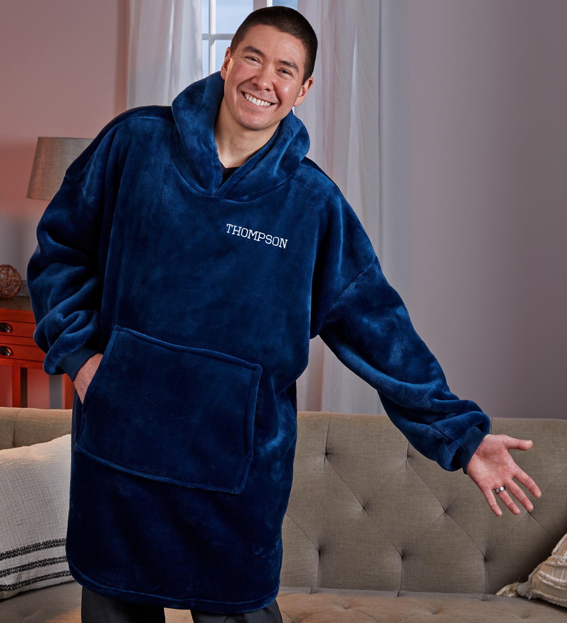 Classic Comfort Personalized Oversized Huggie Hoodie Blanket